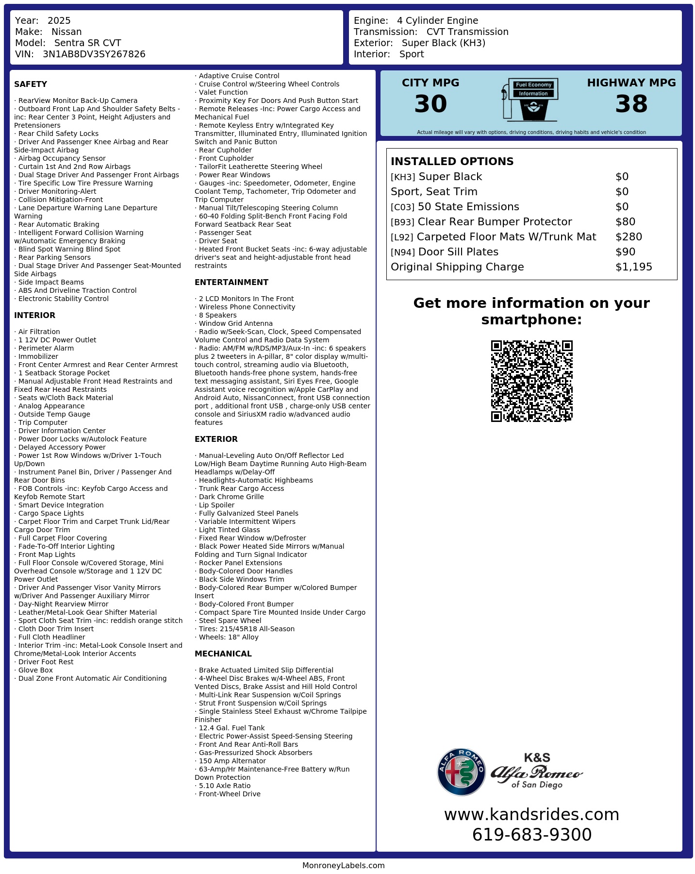 Monroney Label