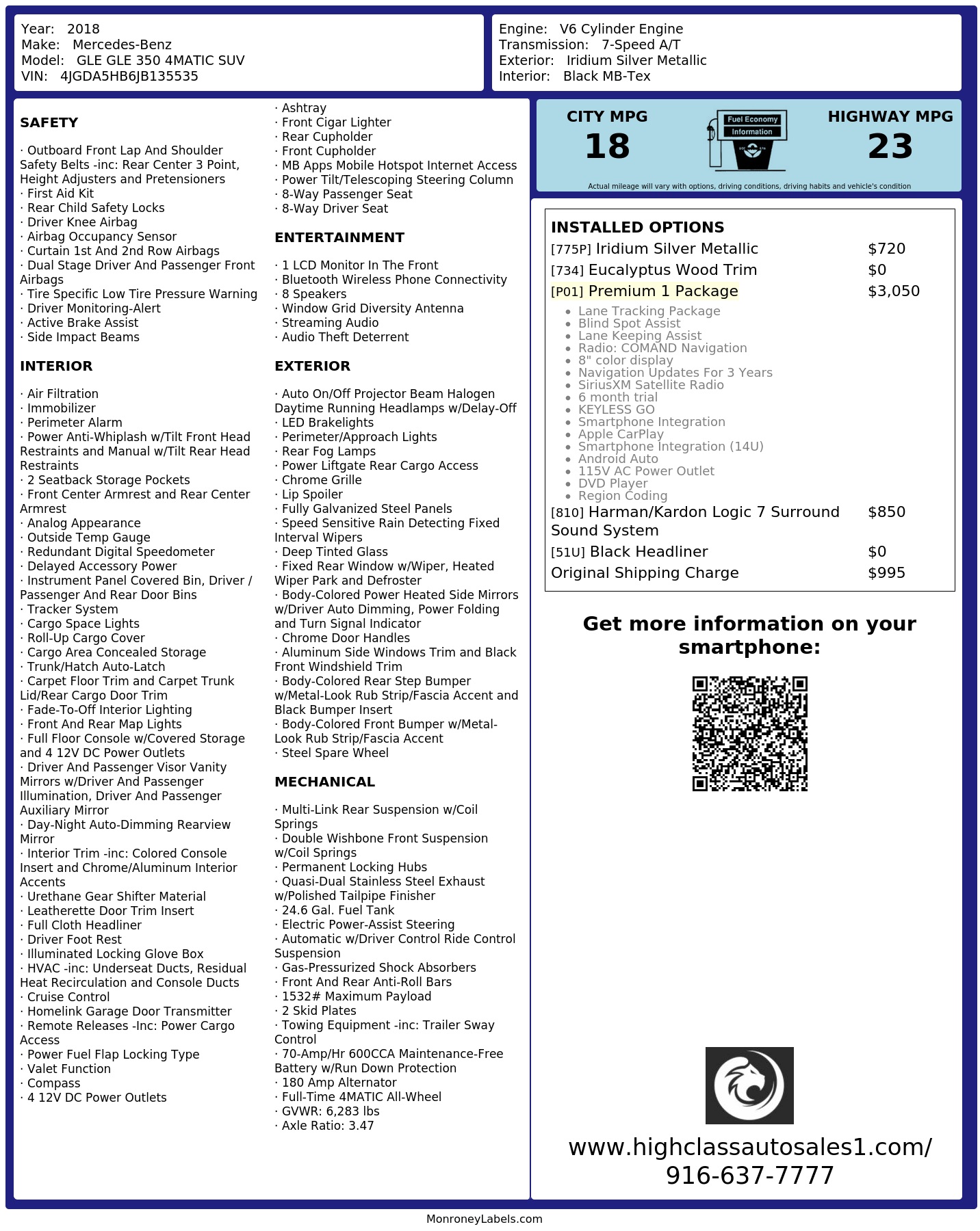 Monroney Label