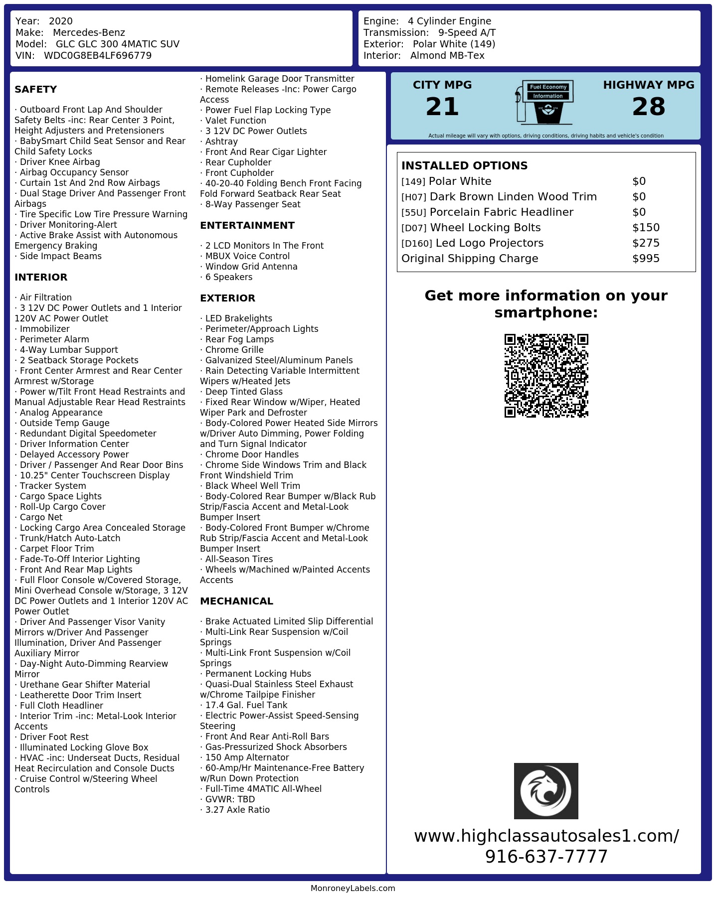Monroney Label