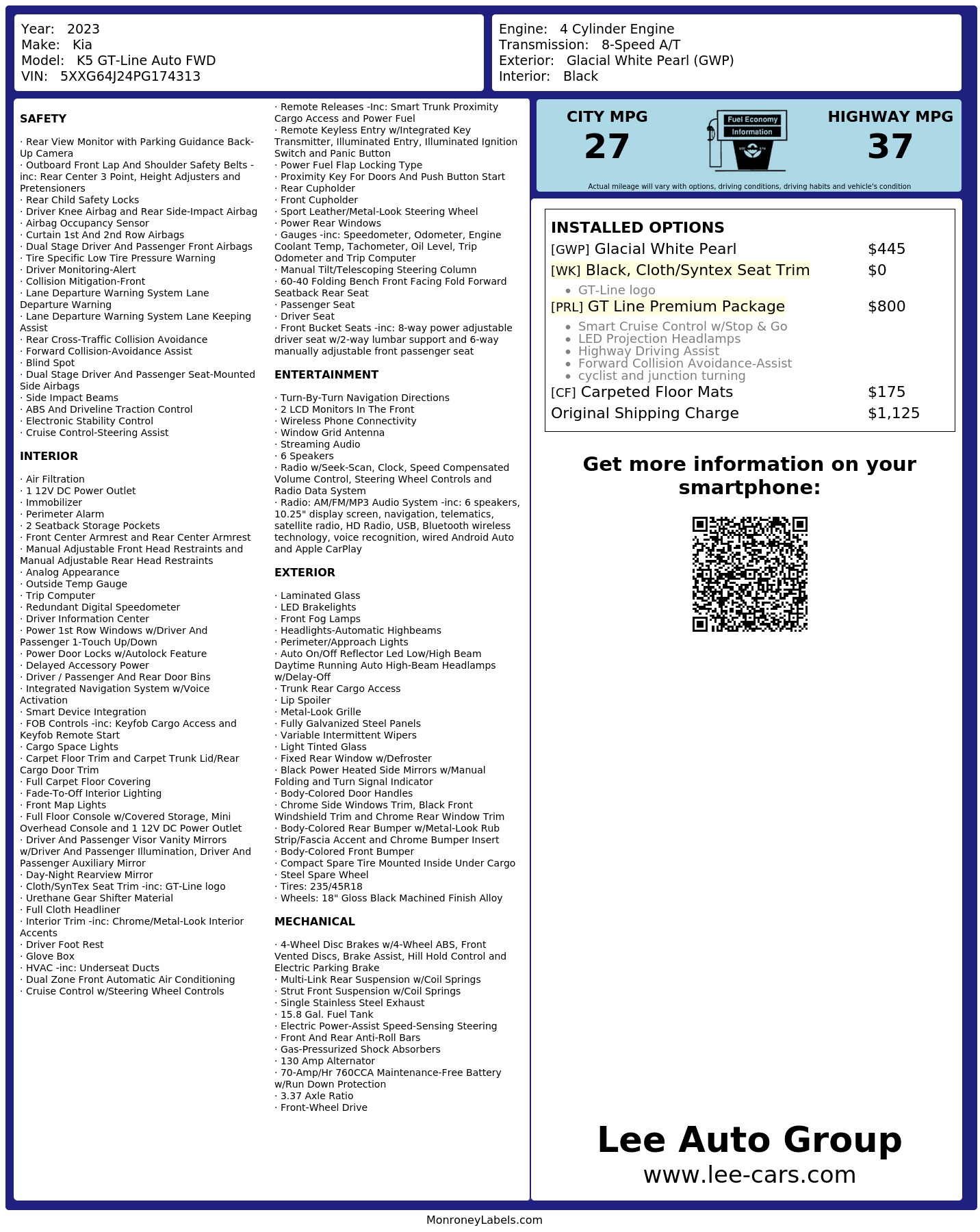 Monroney Label