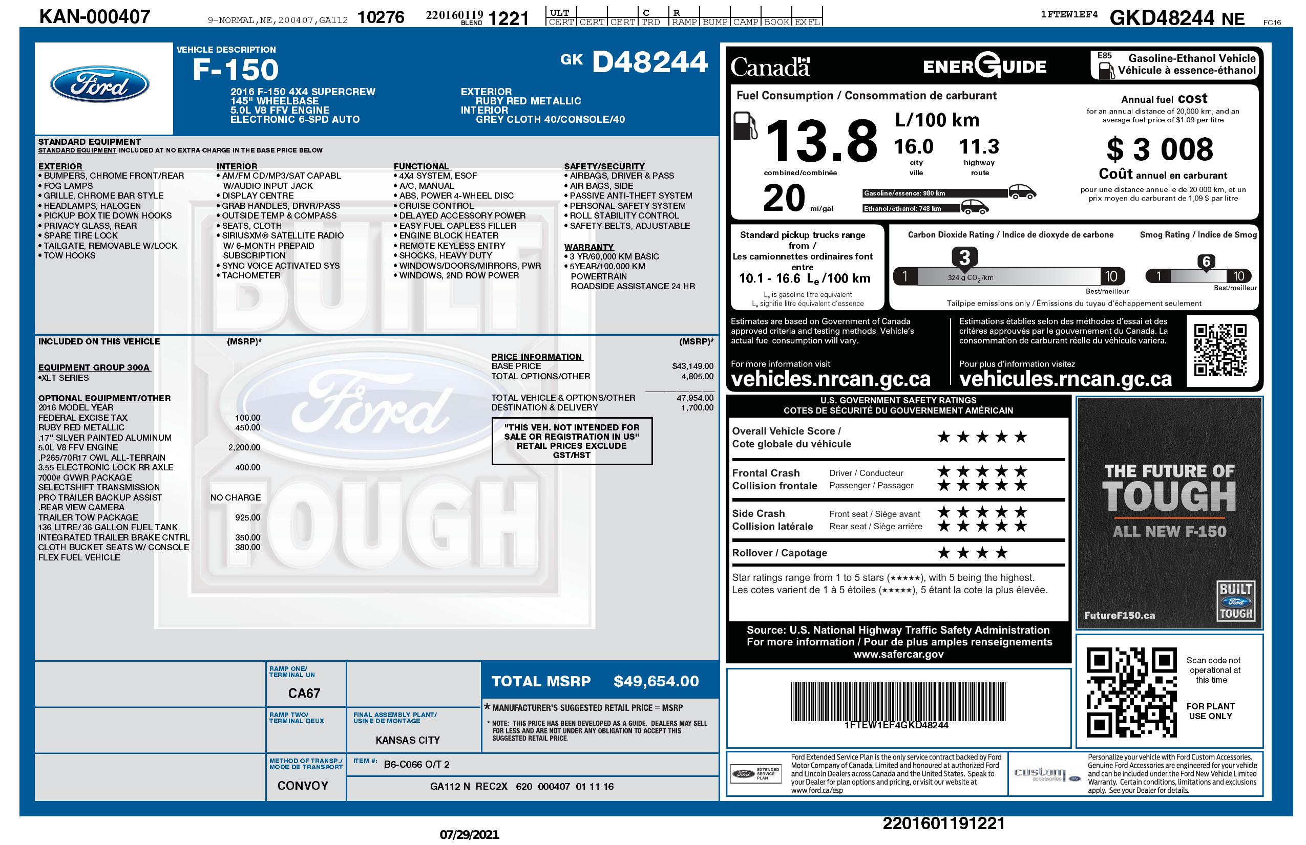 Monroney Label