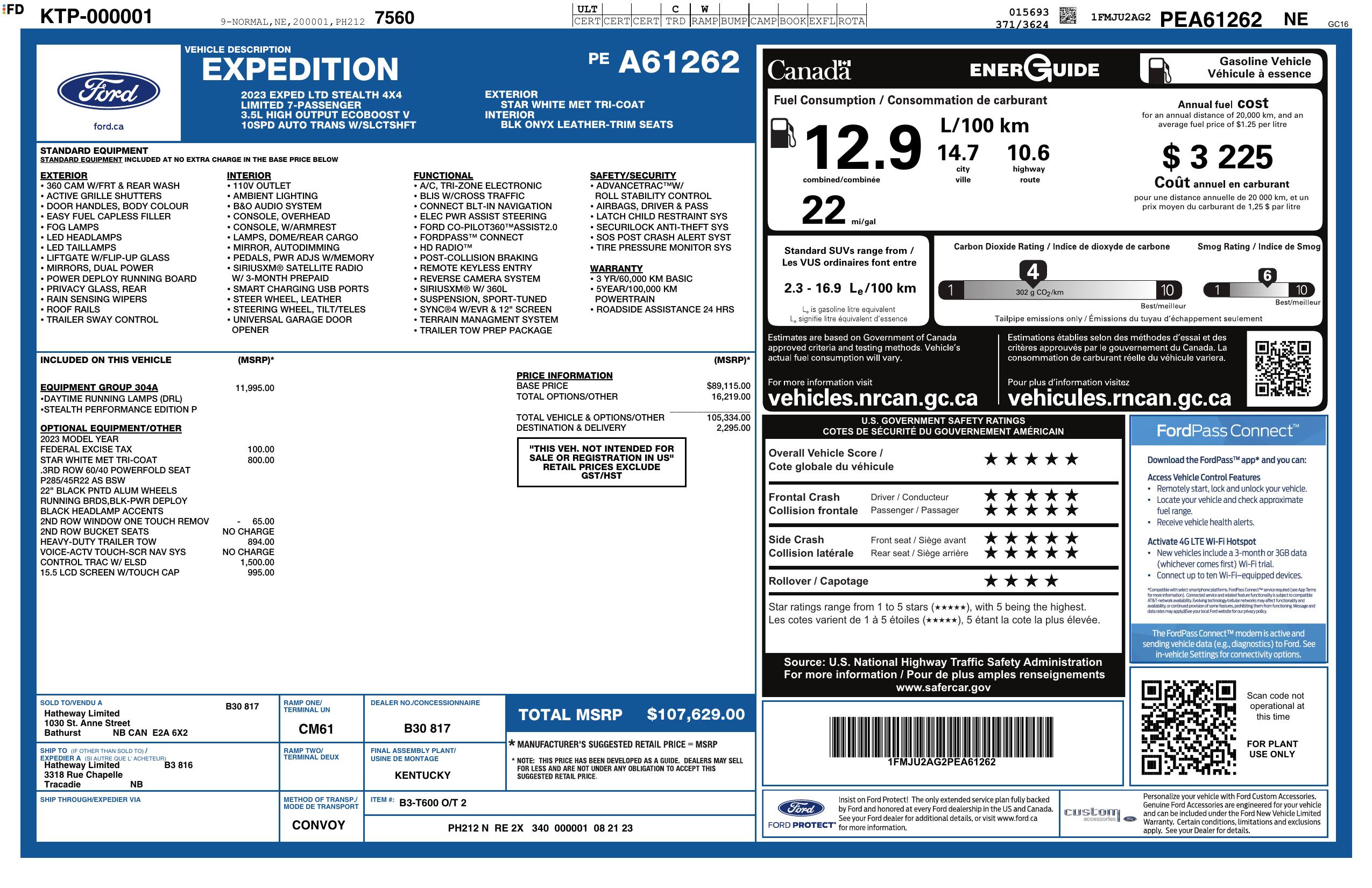 Monroney Label