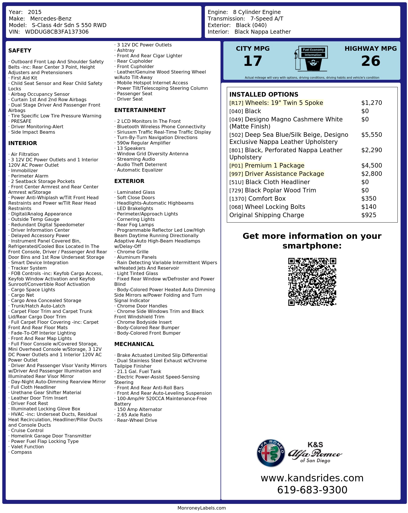 Monroney Label
