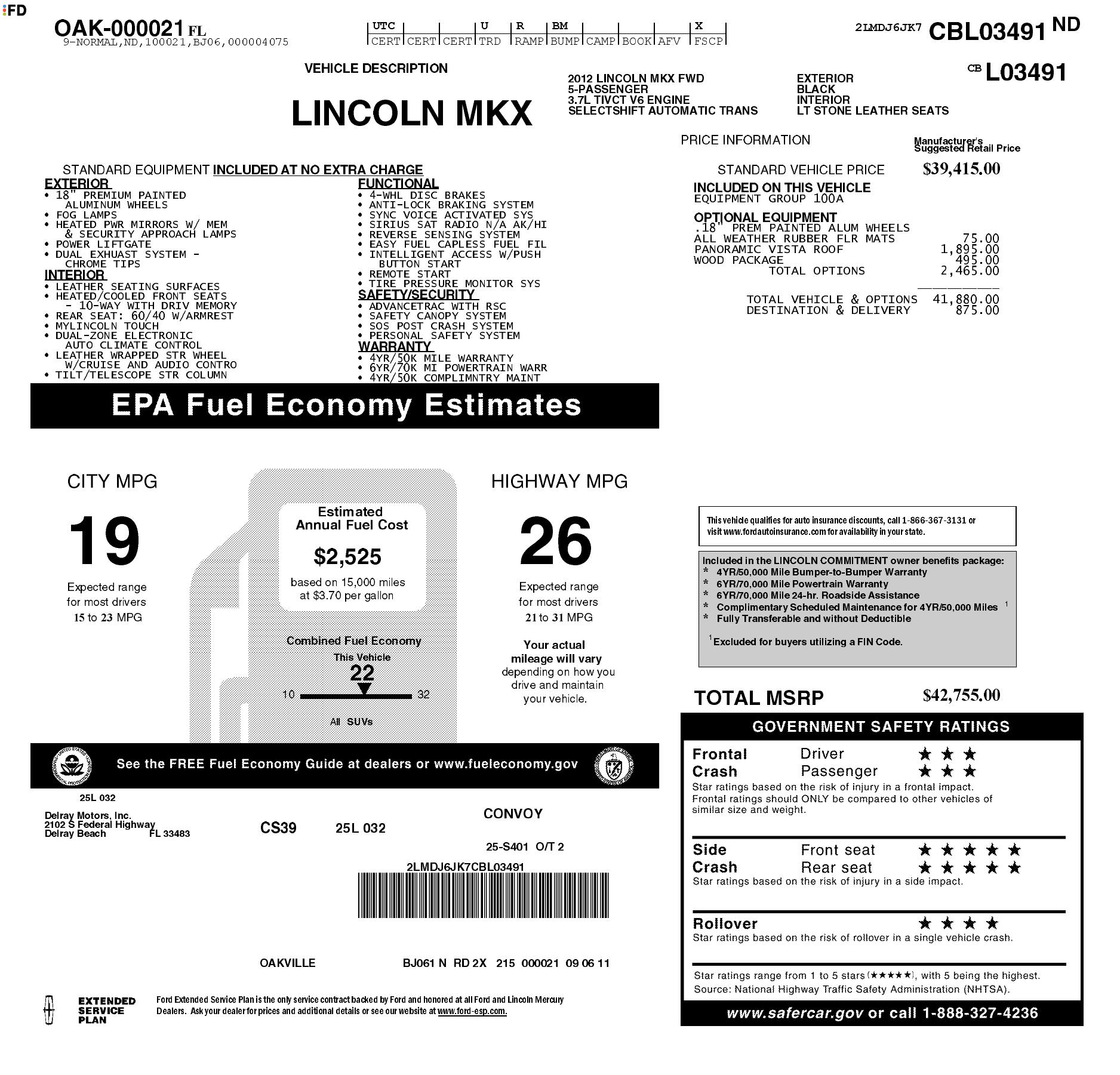Monroney Label