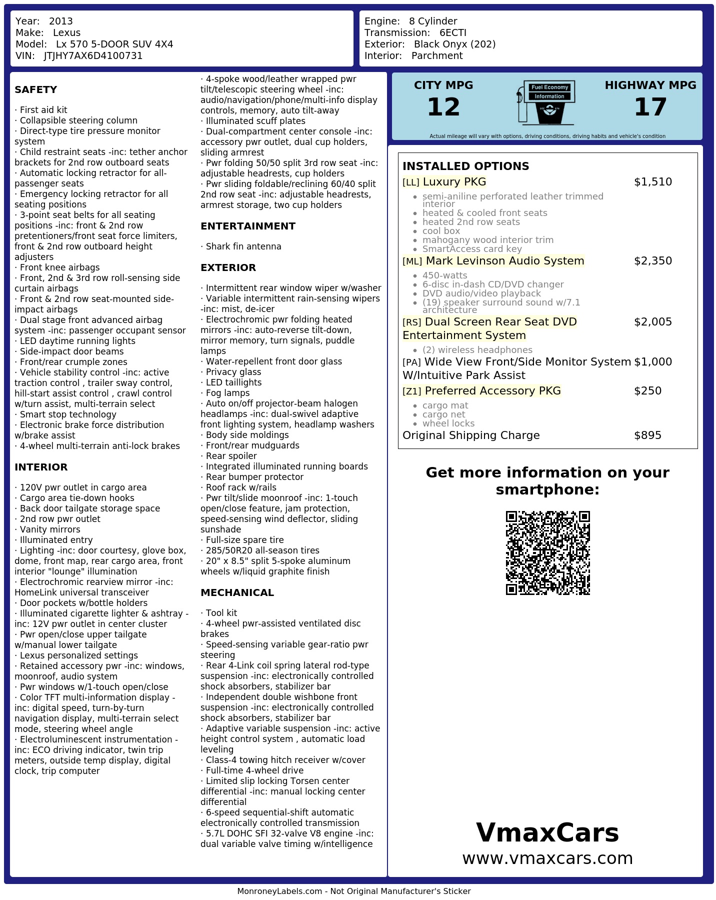 Monroney Label