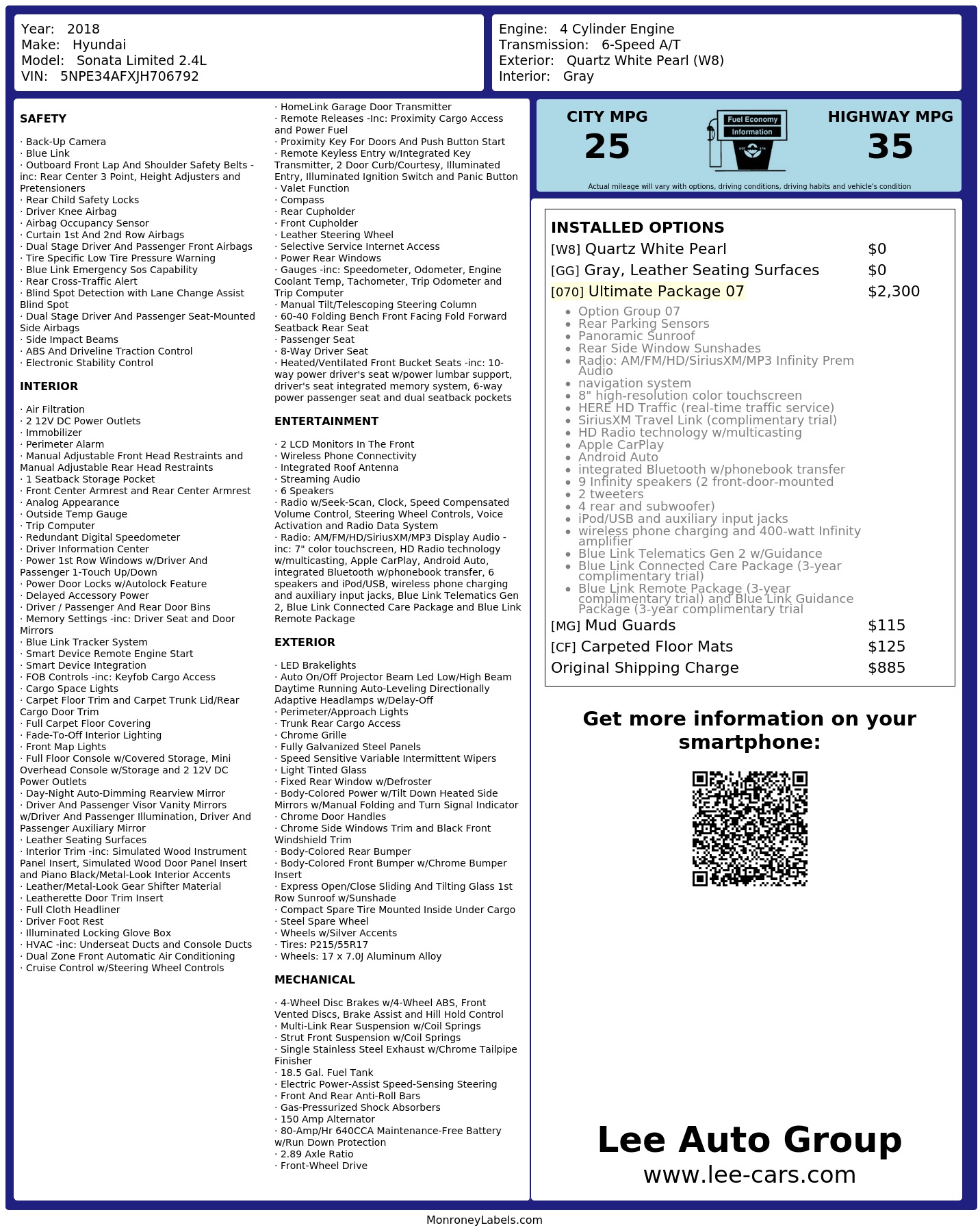 Monroney Label