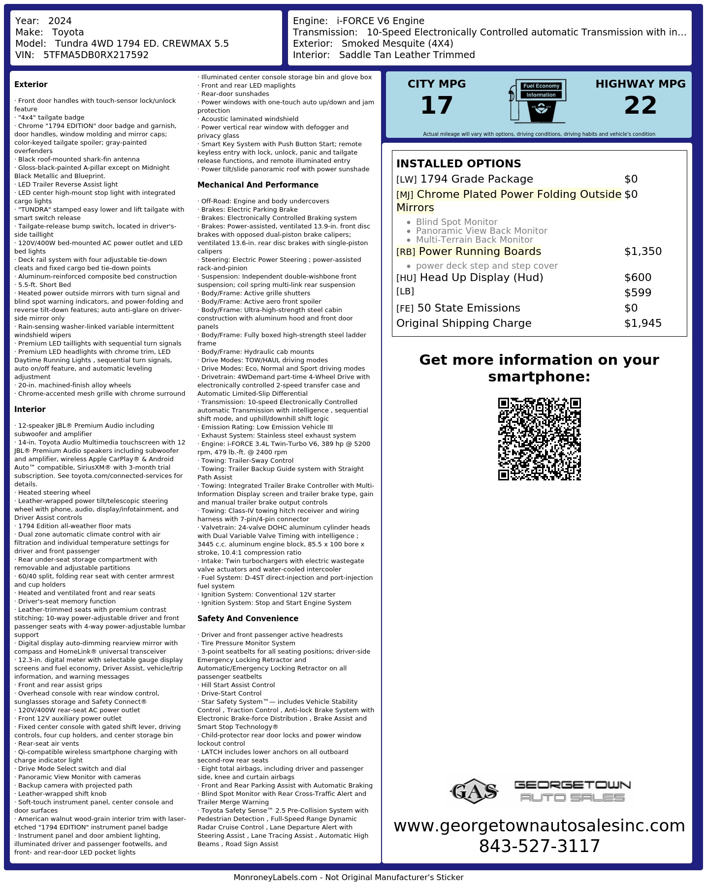 Monroney Label