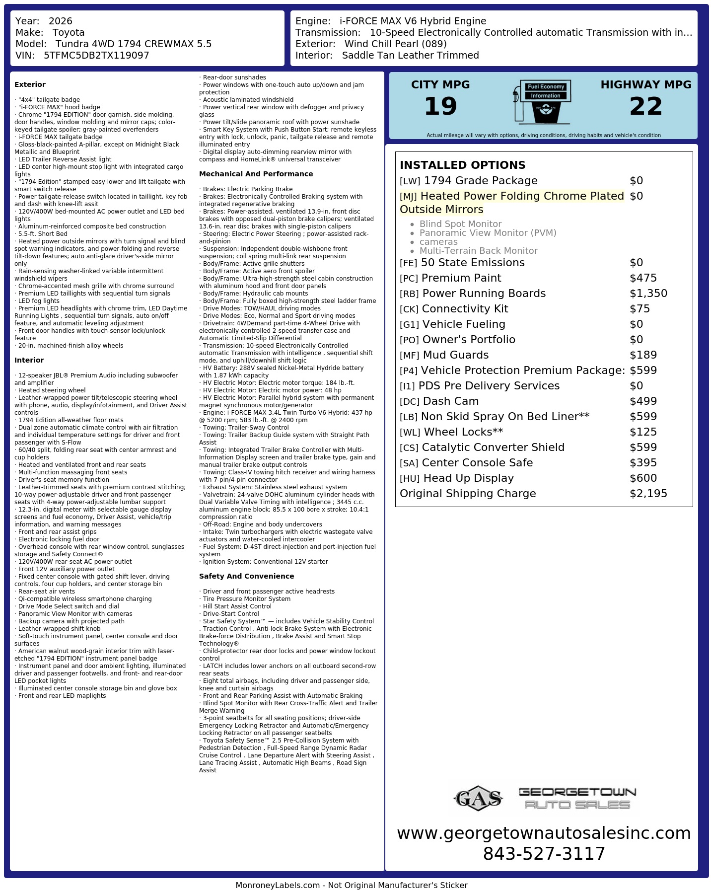 Monroney Label