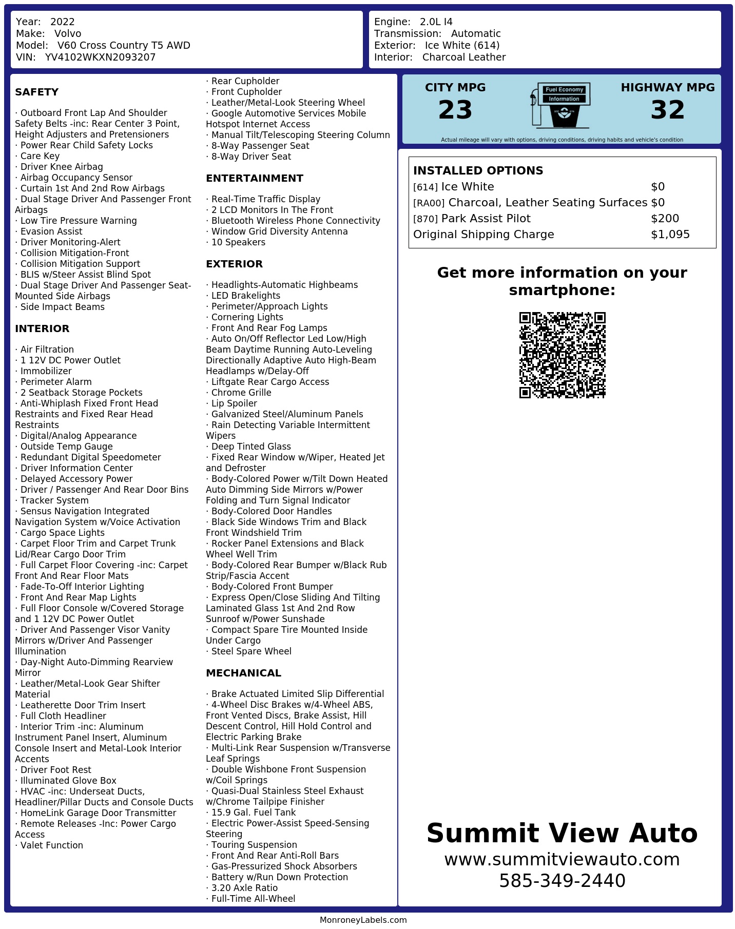 Monroney Label