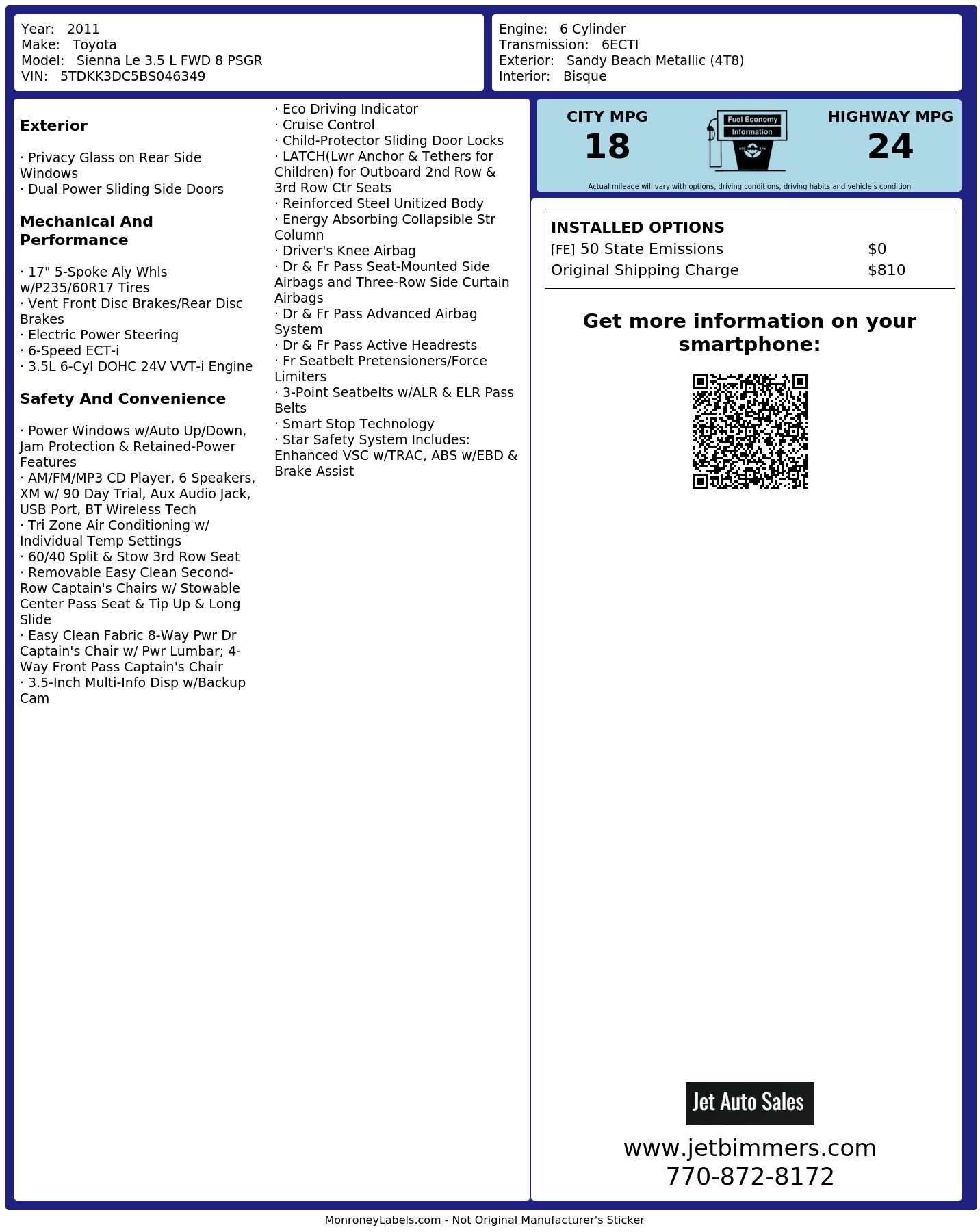 Monroney Label