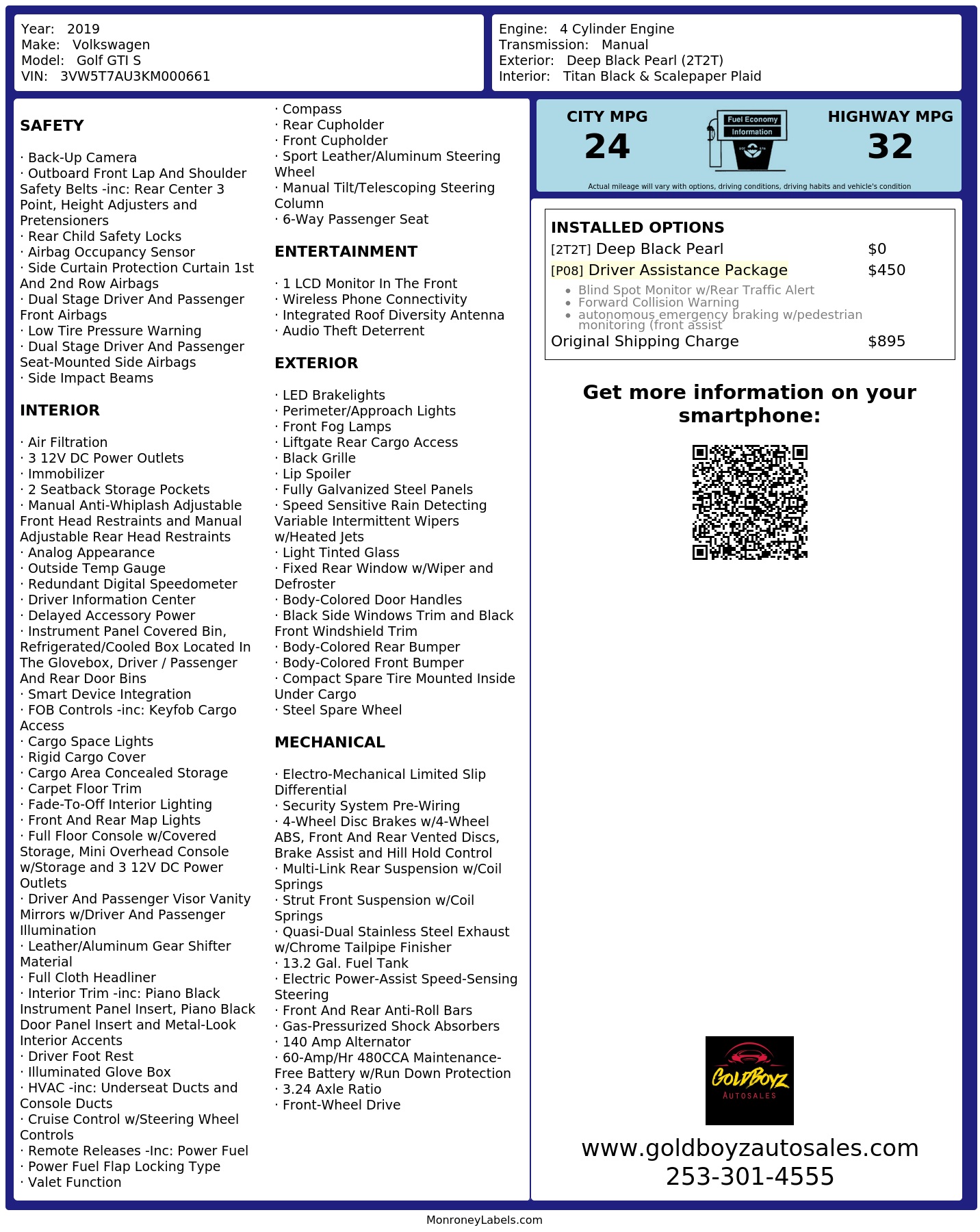 Monroney Label