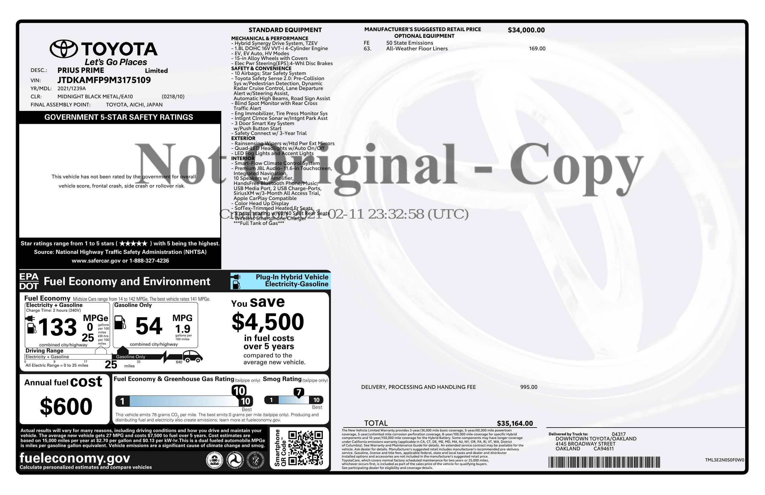 Monroney Label