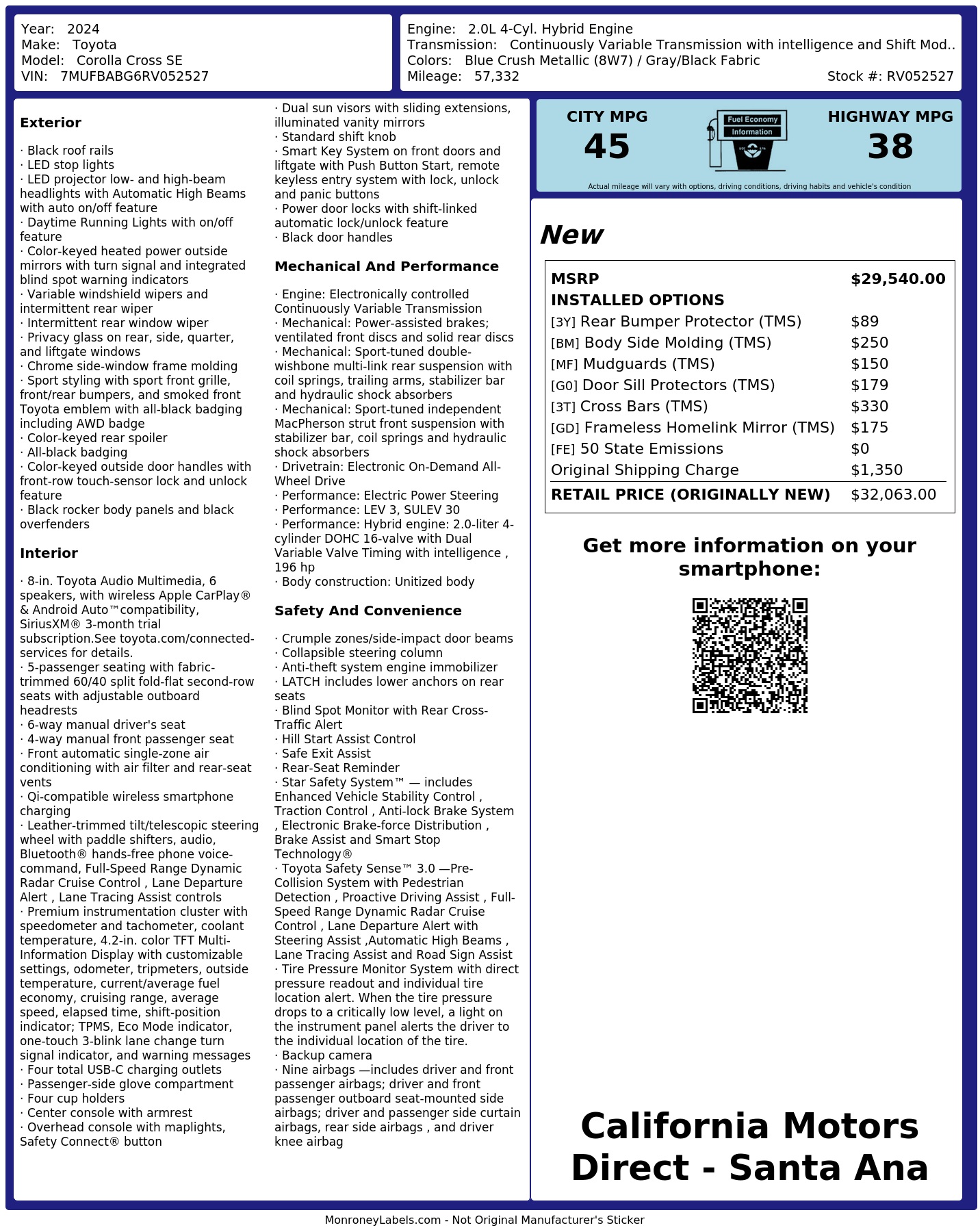 Monroney Label