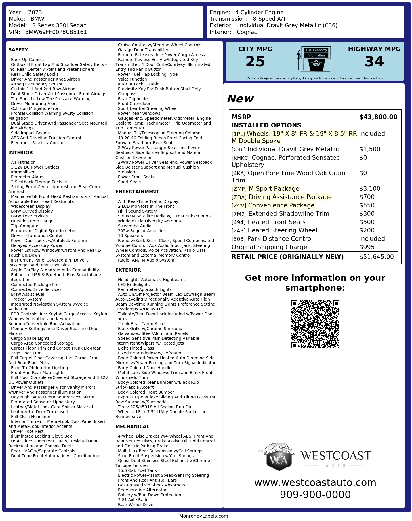 Monroney Label