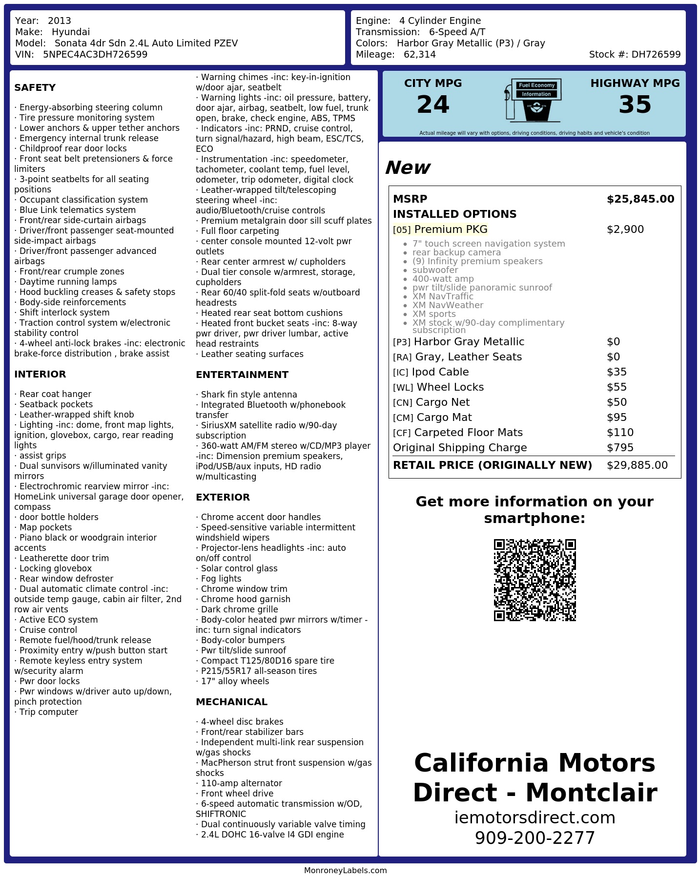 Monroney Label