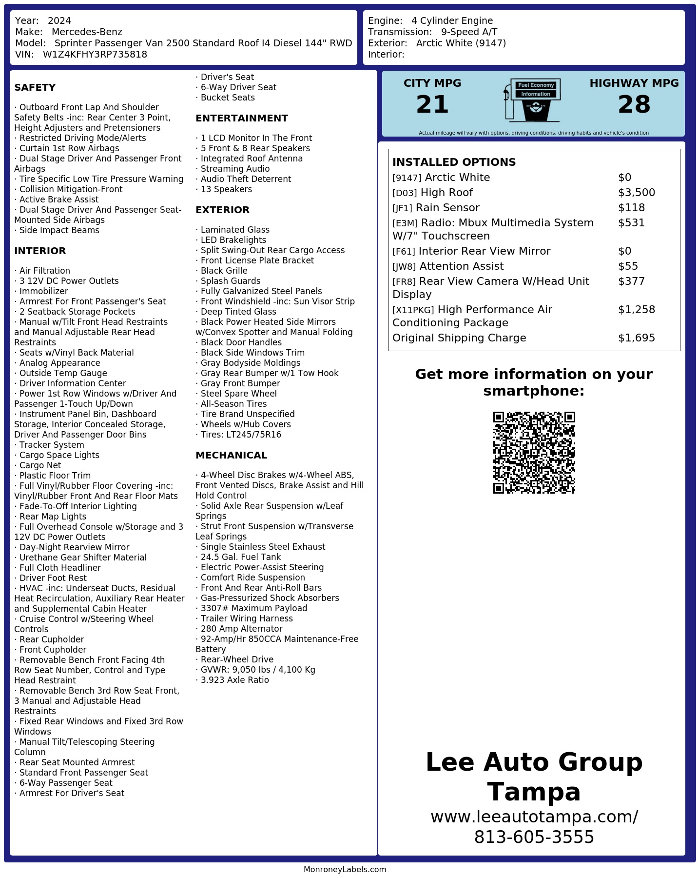 Monroney Label