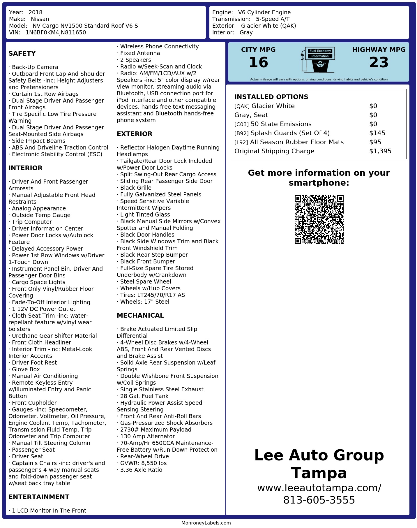 Monroney Label