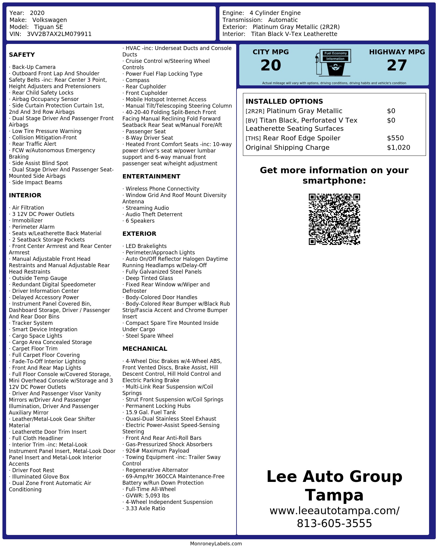 Monroney Label