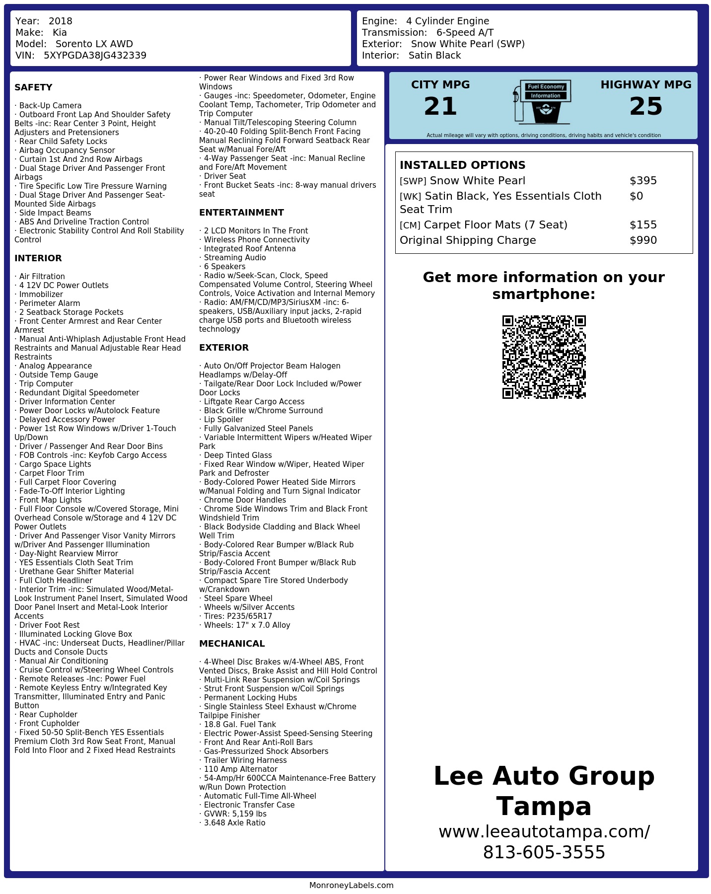 Monroney Label