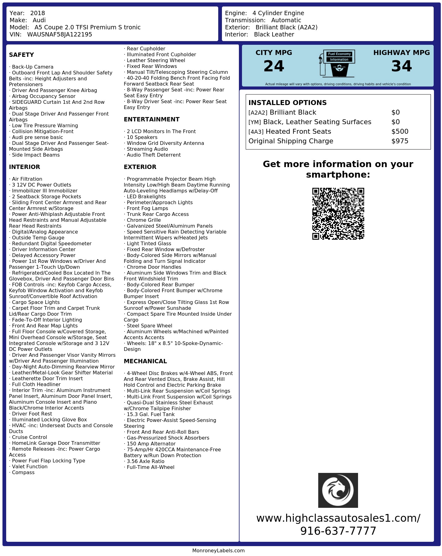 Monroney Label