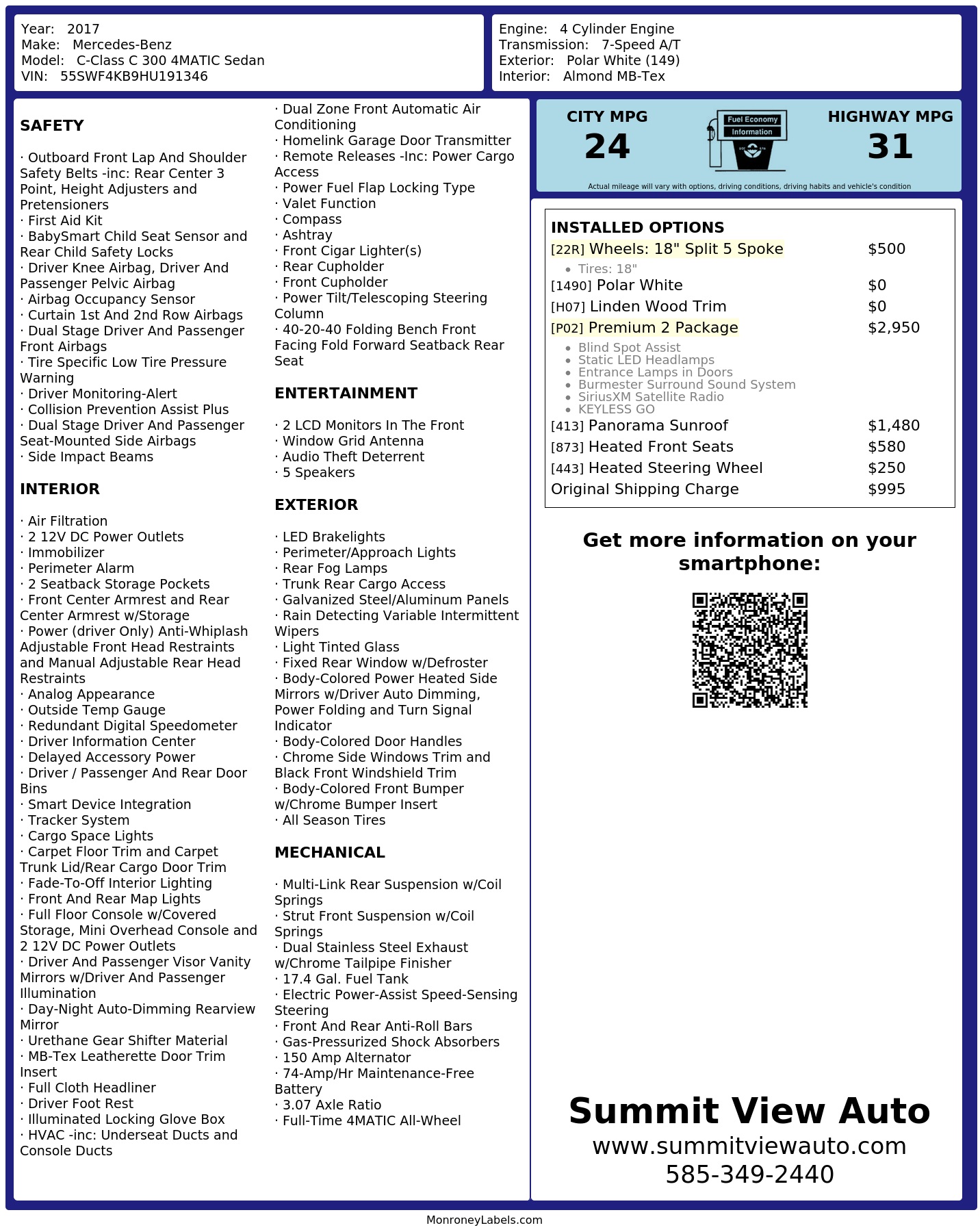 Monroney Label