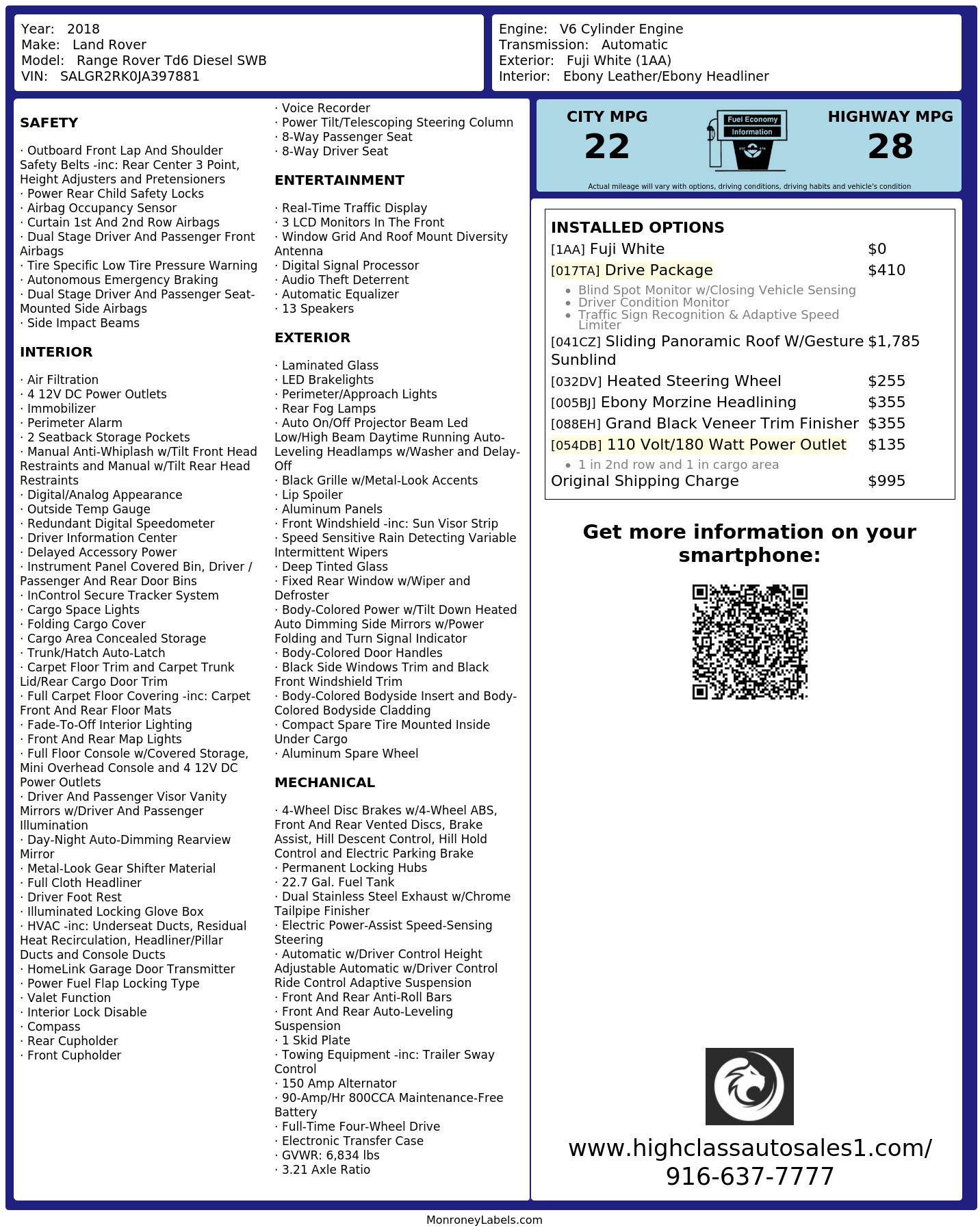 Monroney Label