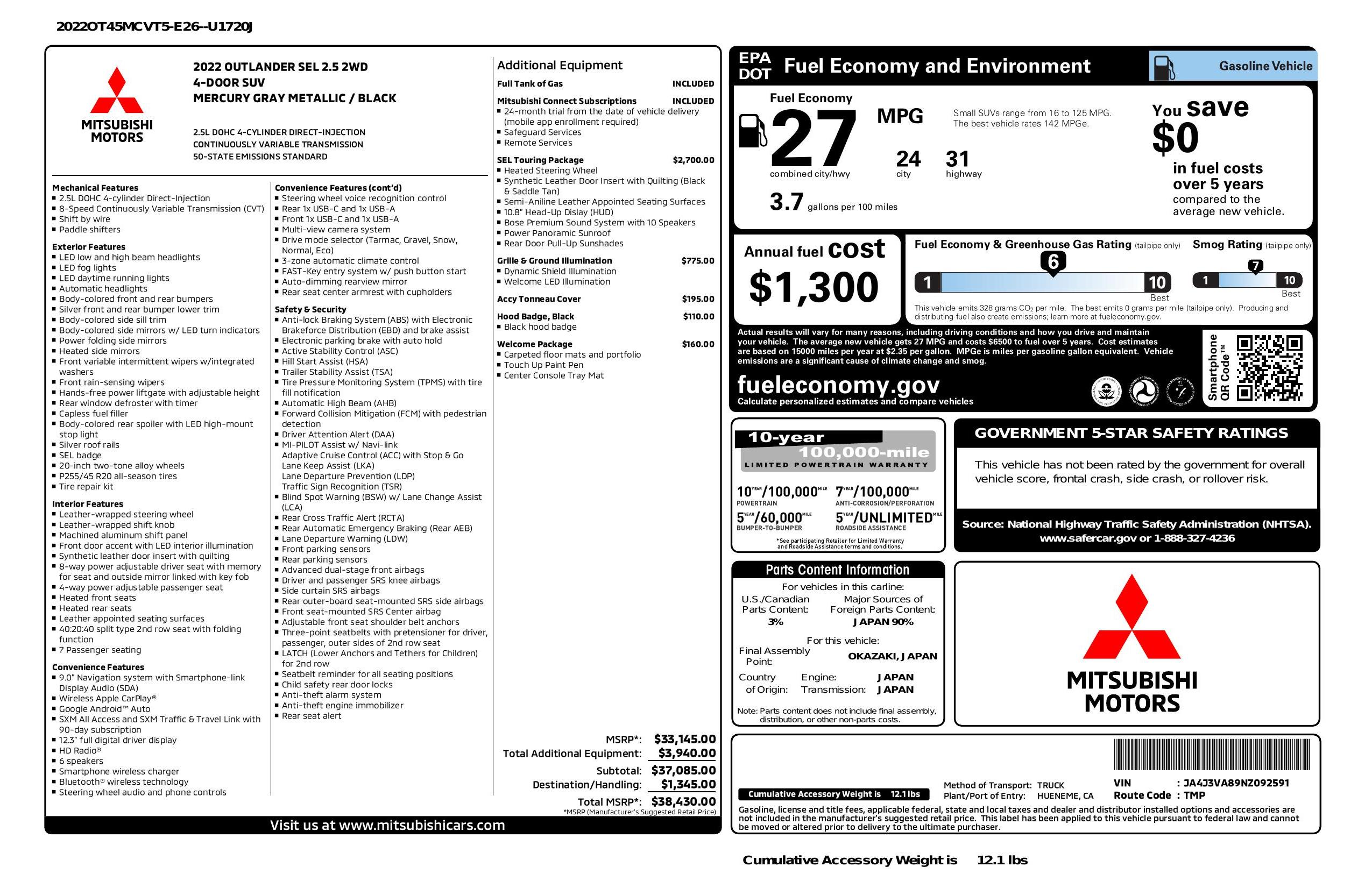 Monroney Label