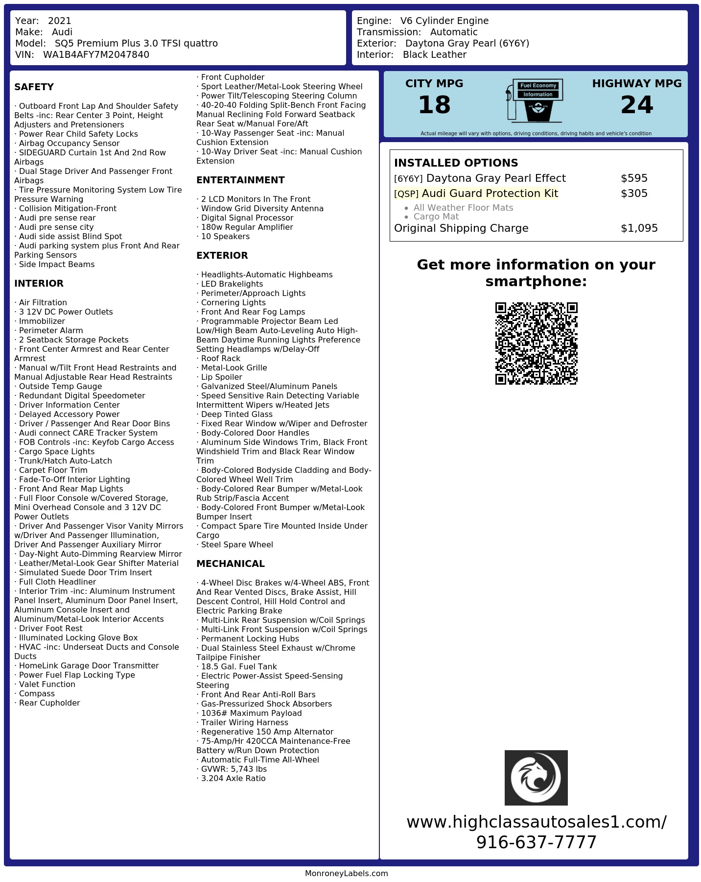 Monroney Label