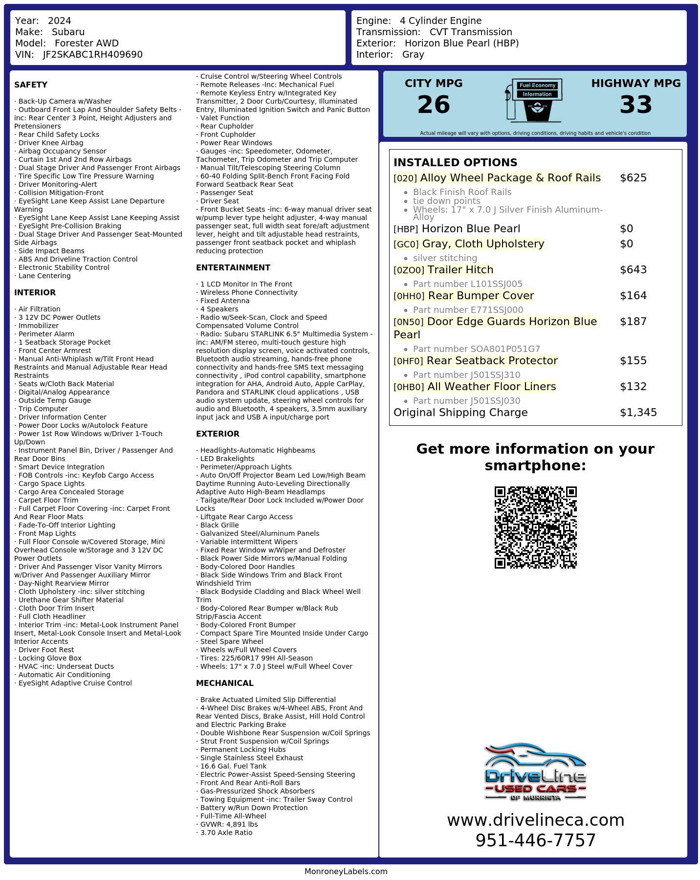 Monroney Label