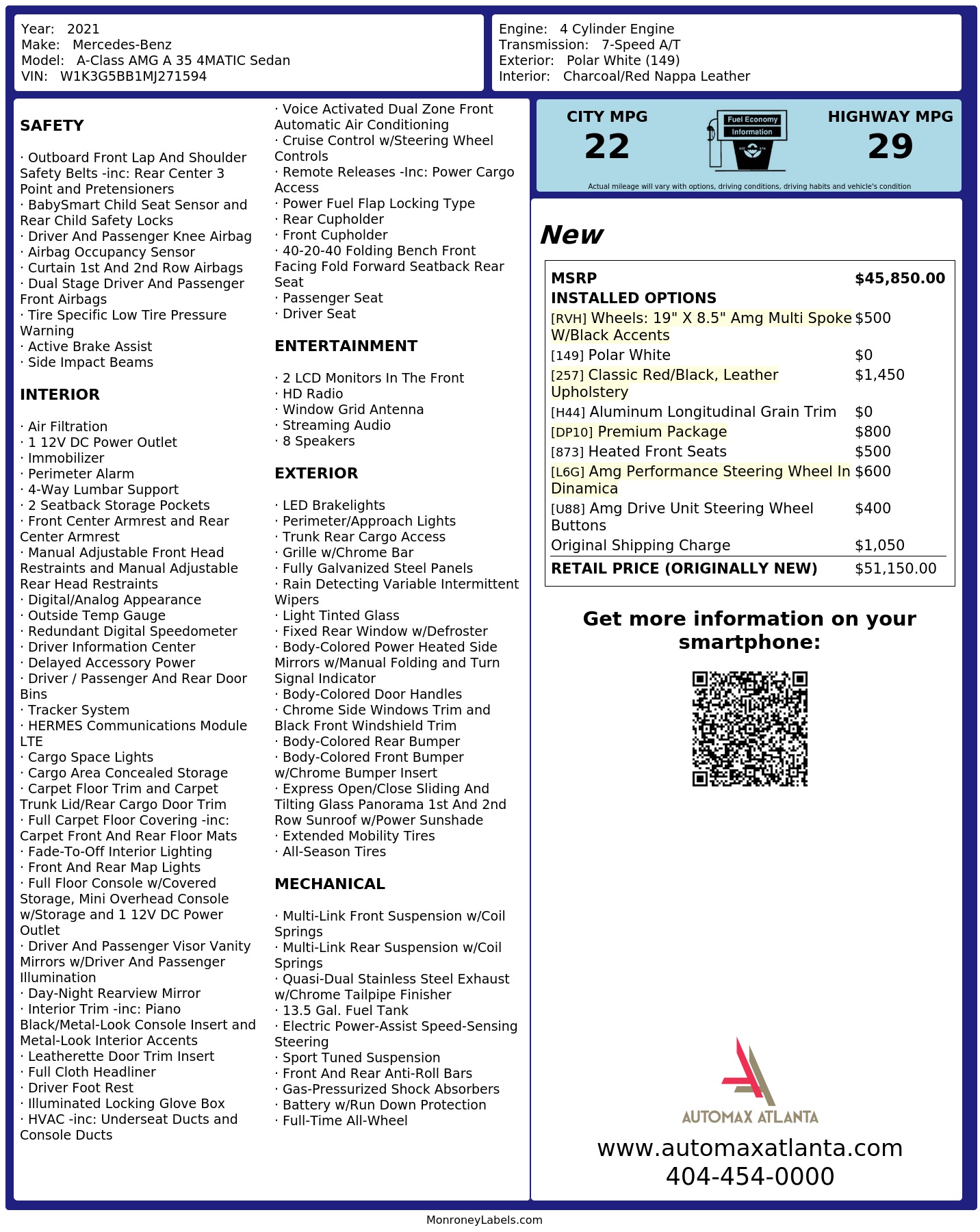 Monroney Label
