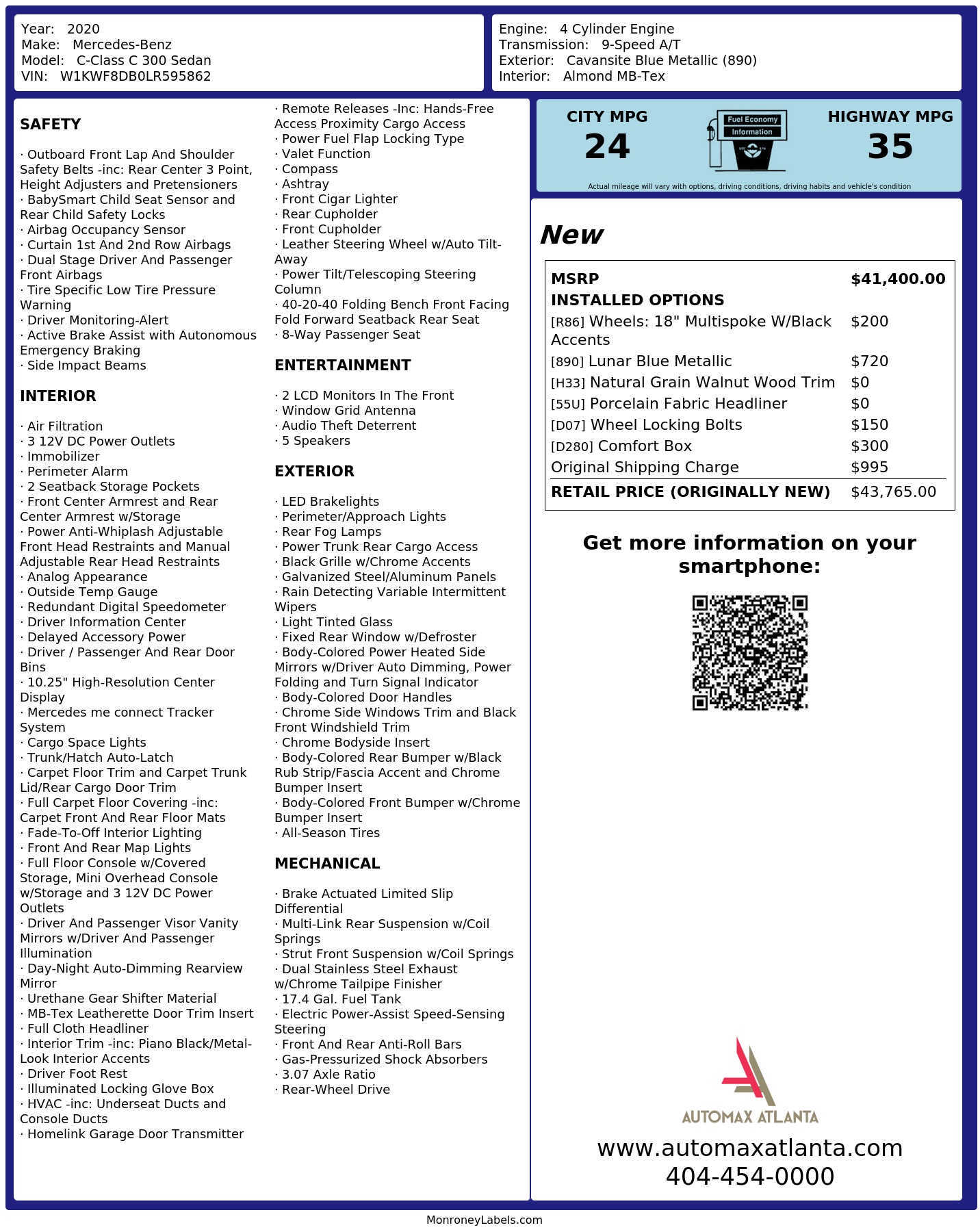 Monroney Label