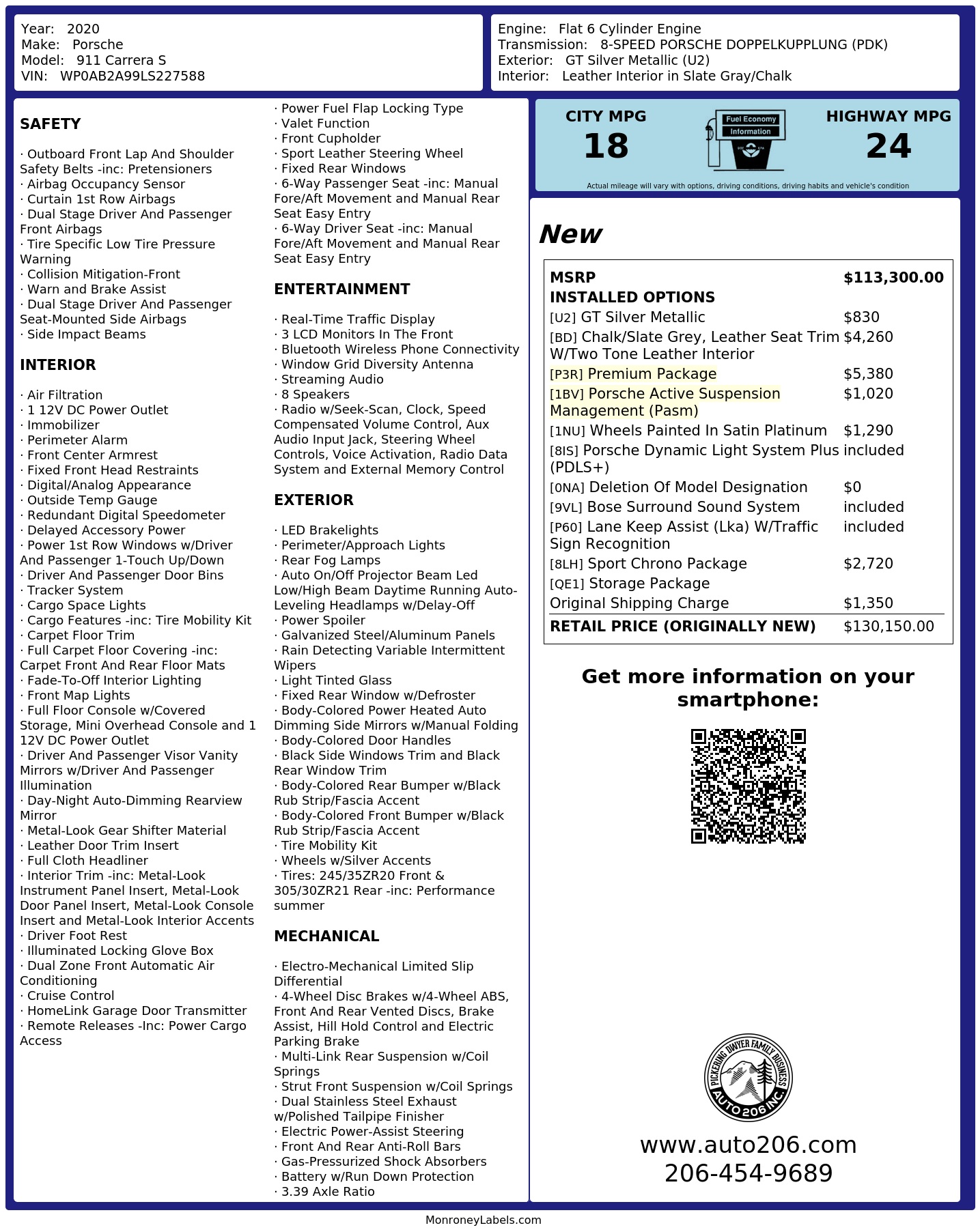 Monroney Label