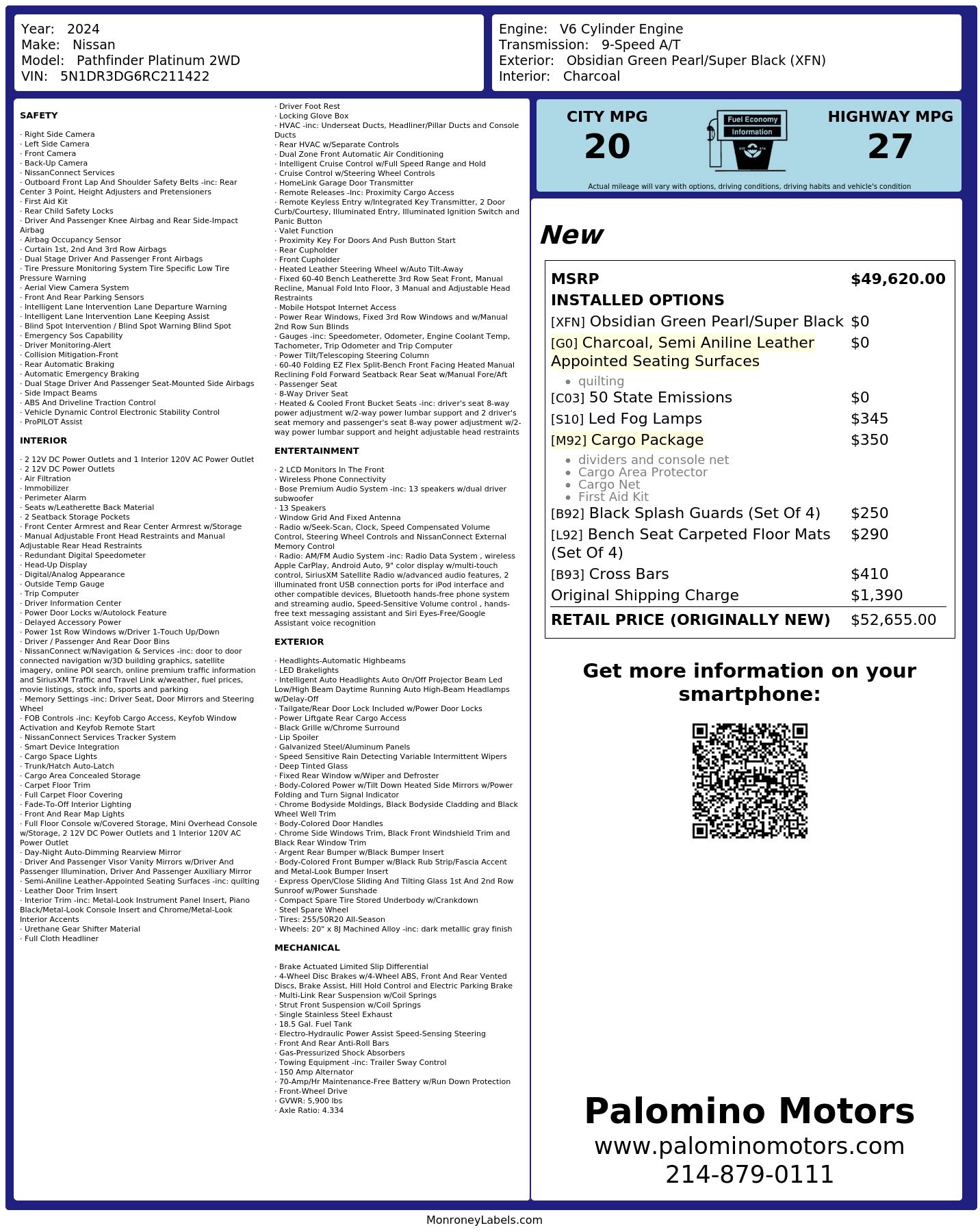 Monroney Label