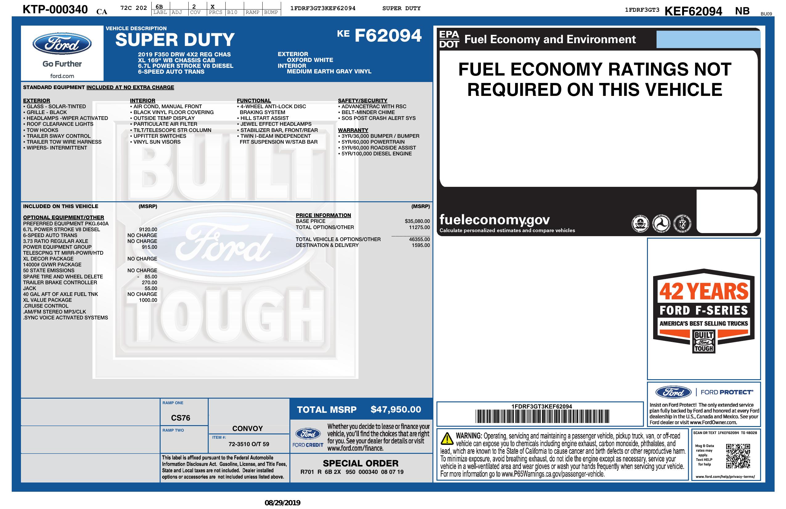 Monroney Label