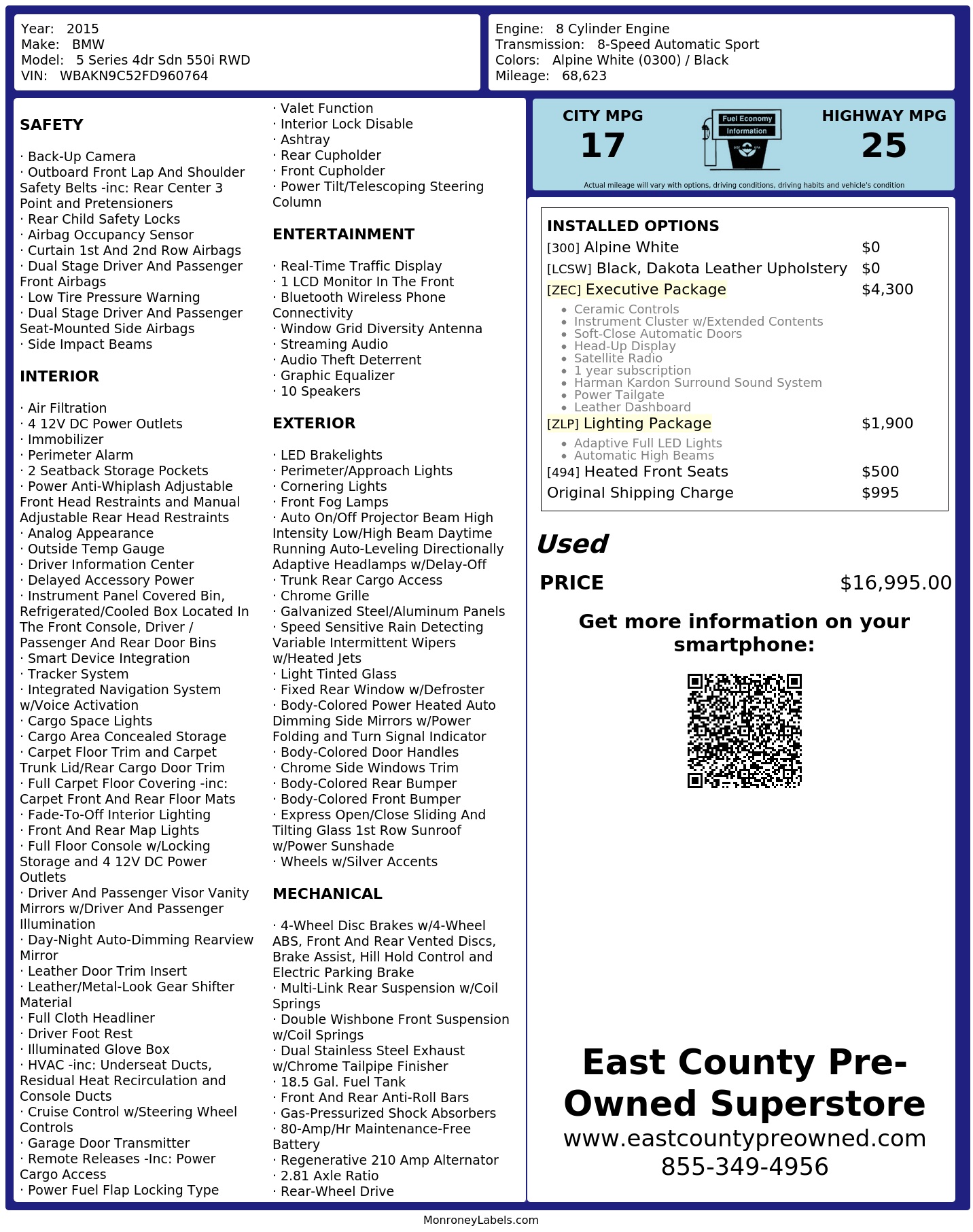 Monroney Label