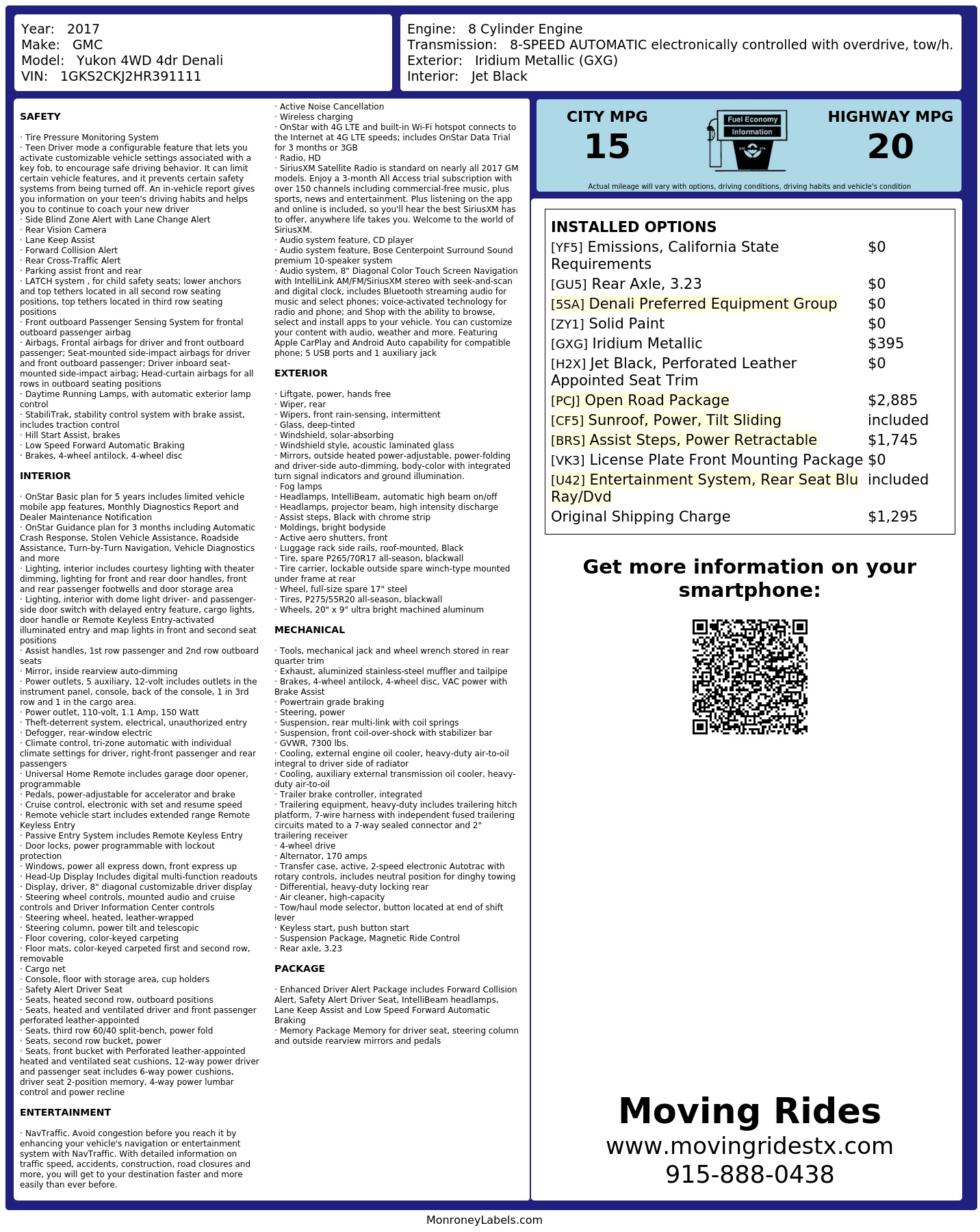Monroney Label