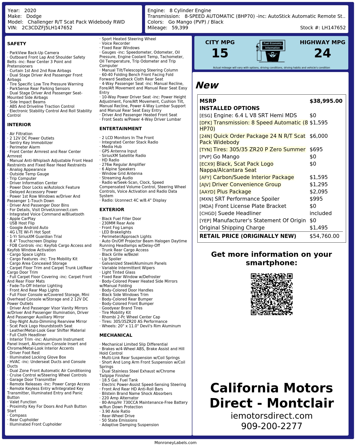 Monroney Label