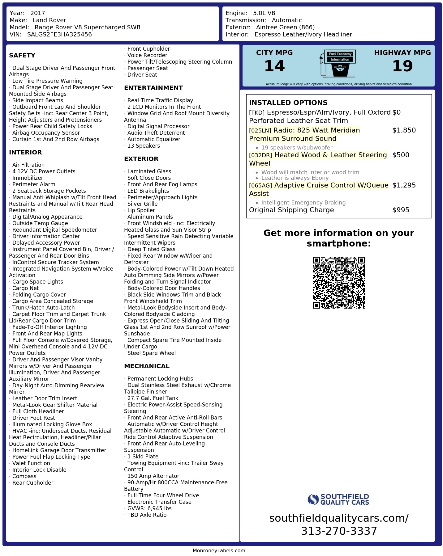 Monroney Label