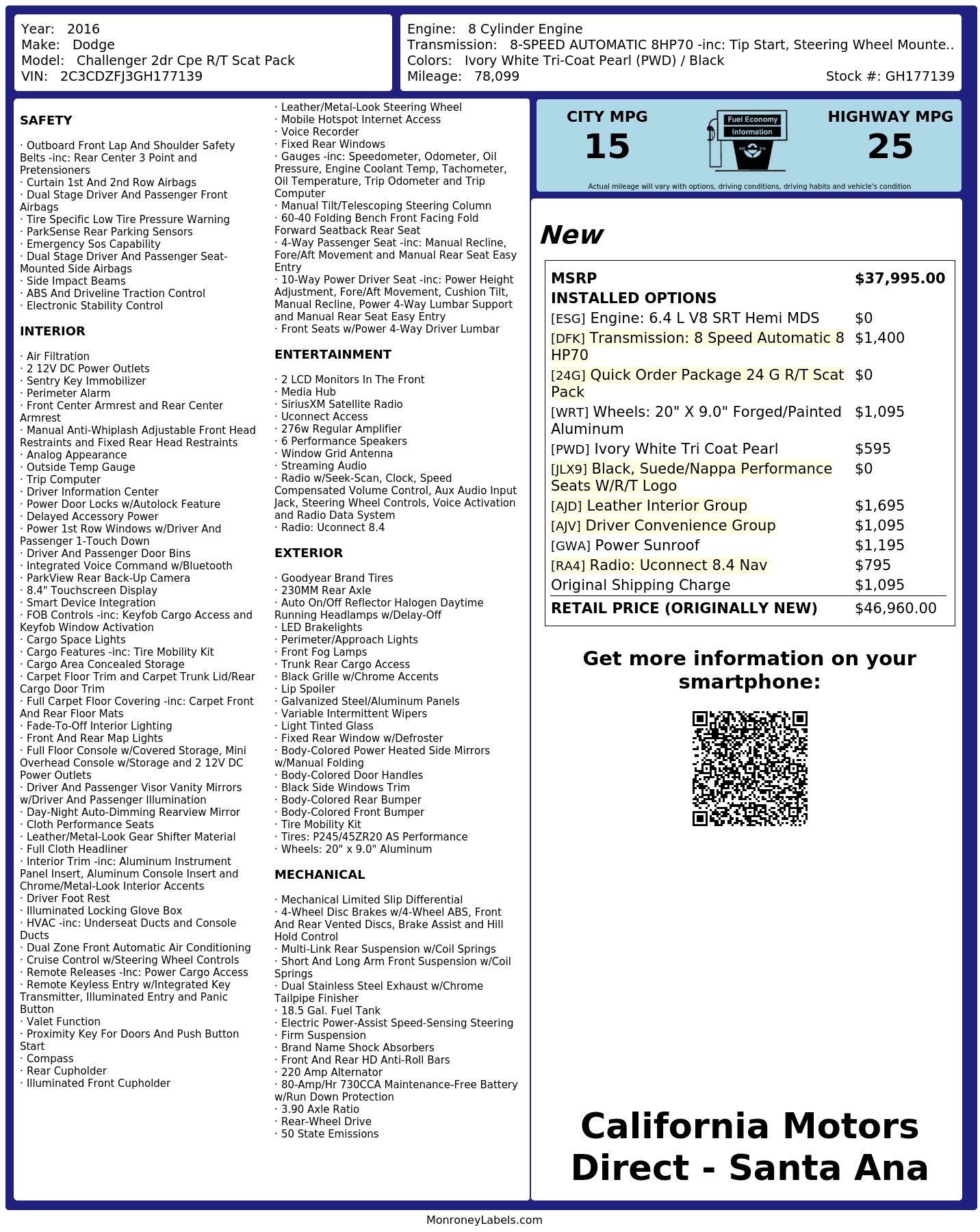 Monroney Label