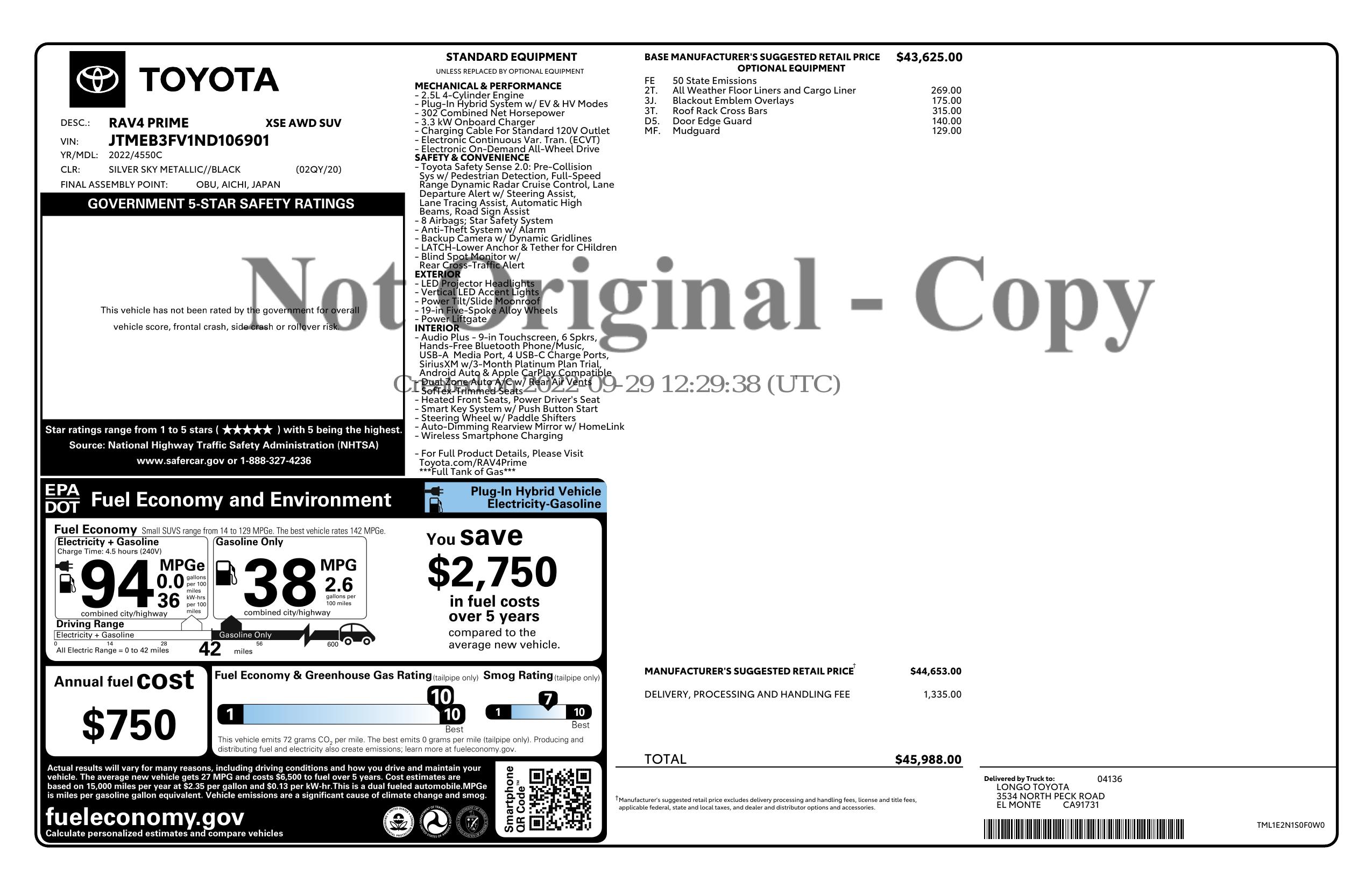 Monroney Label