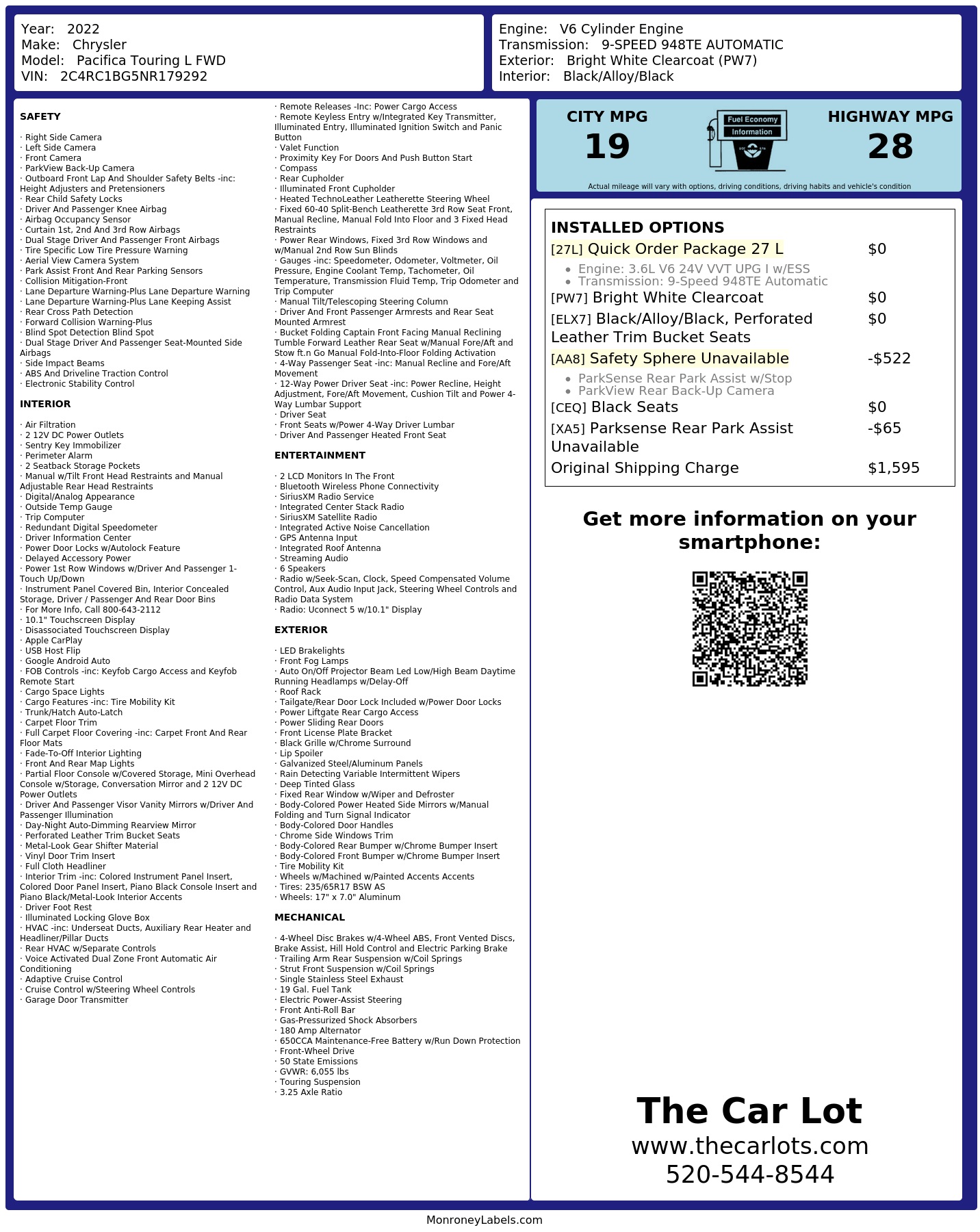 Monroney Label