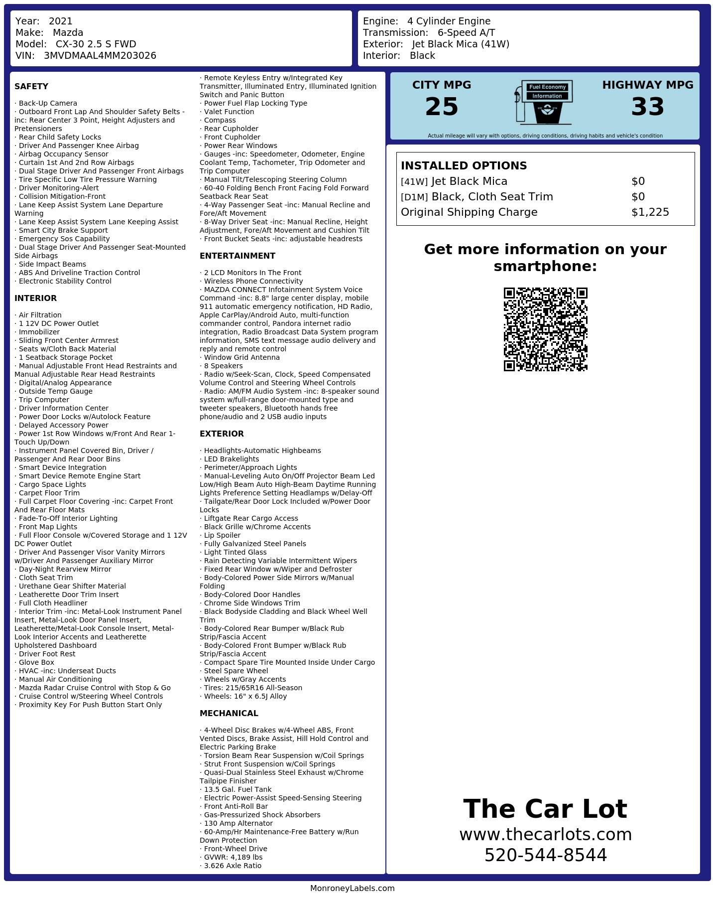Monroney Label