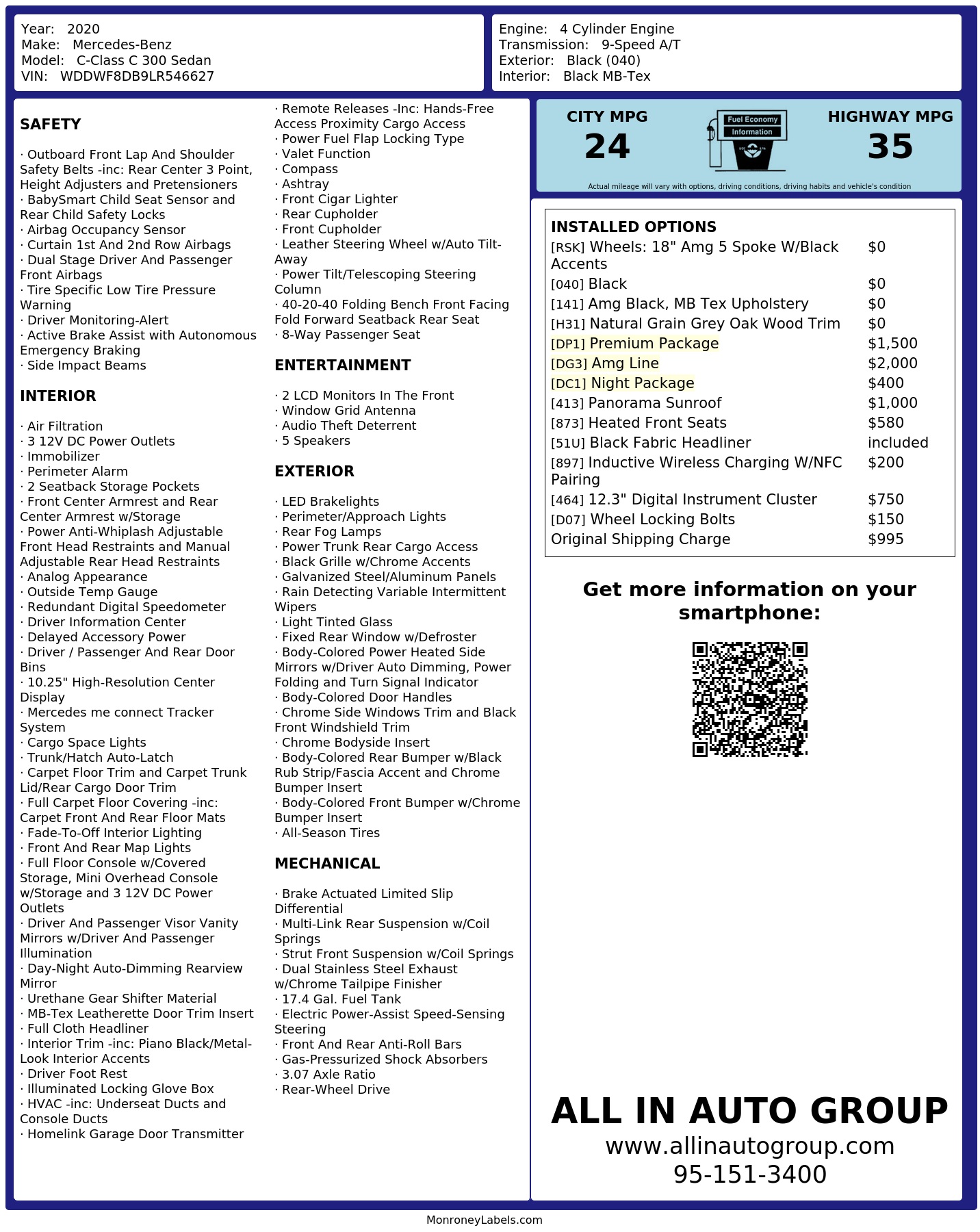 Monroney Label