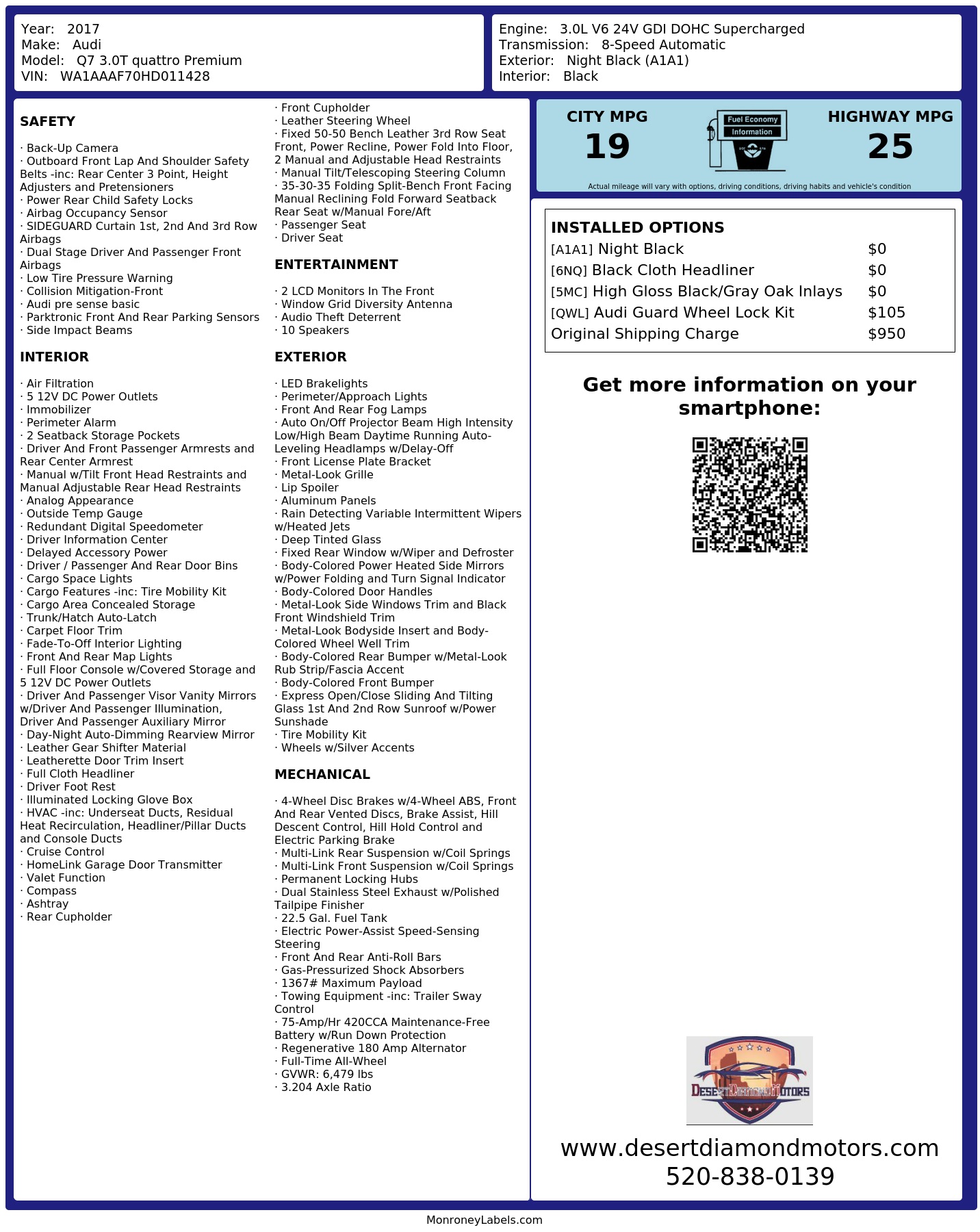 Monroney Label