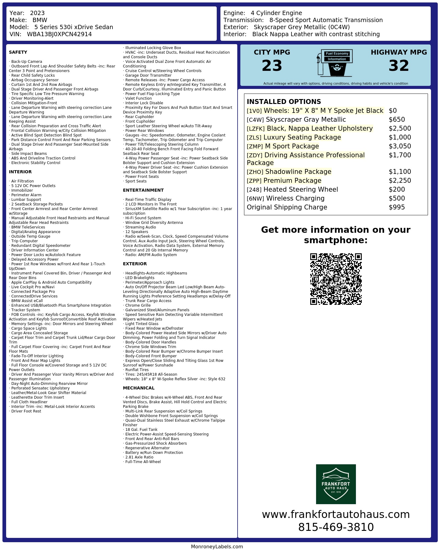 Monroney Label