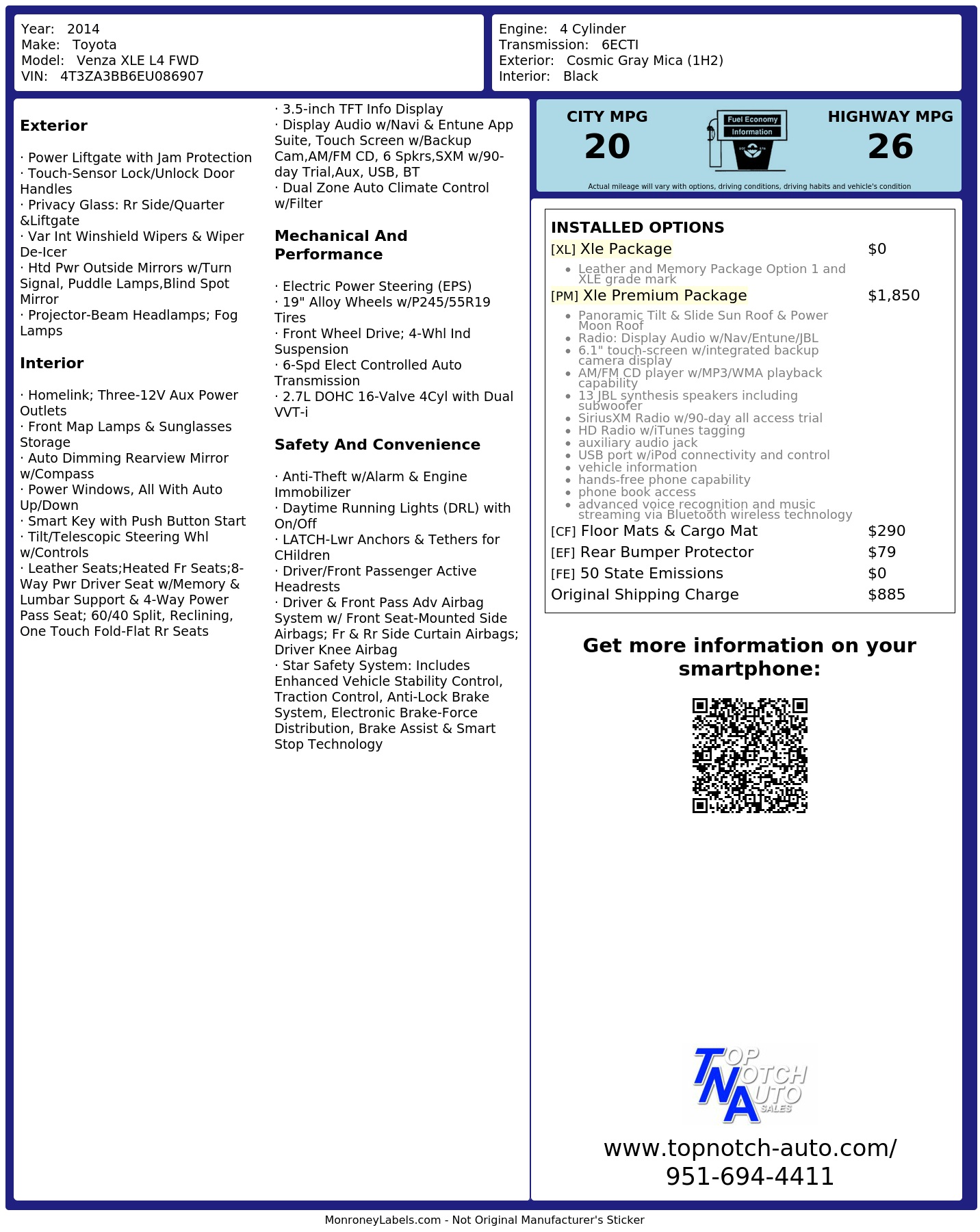Monroney Label