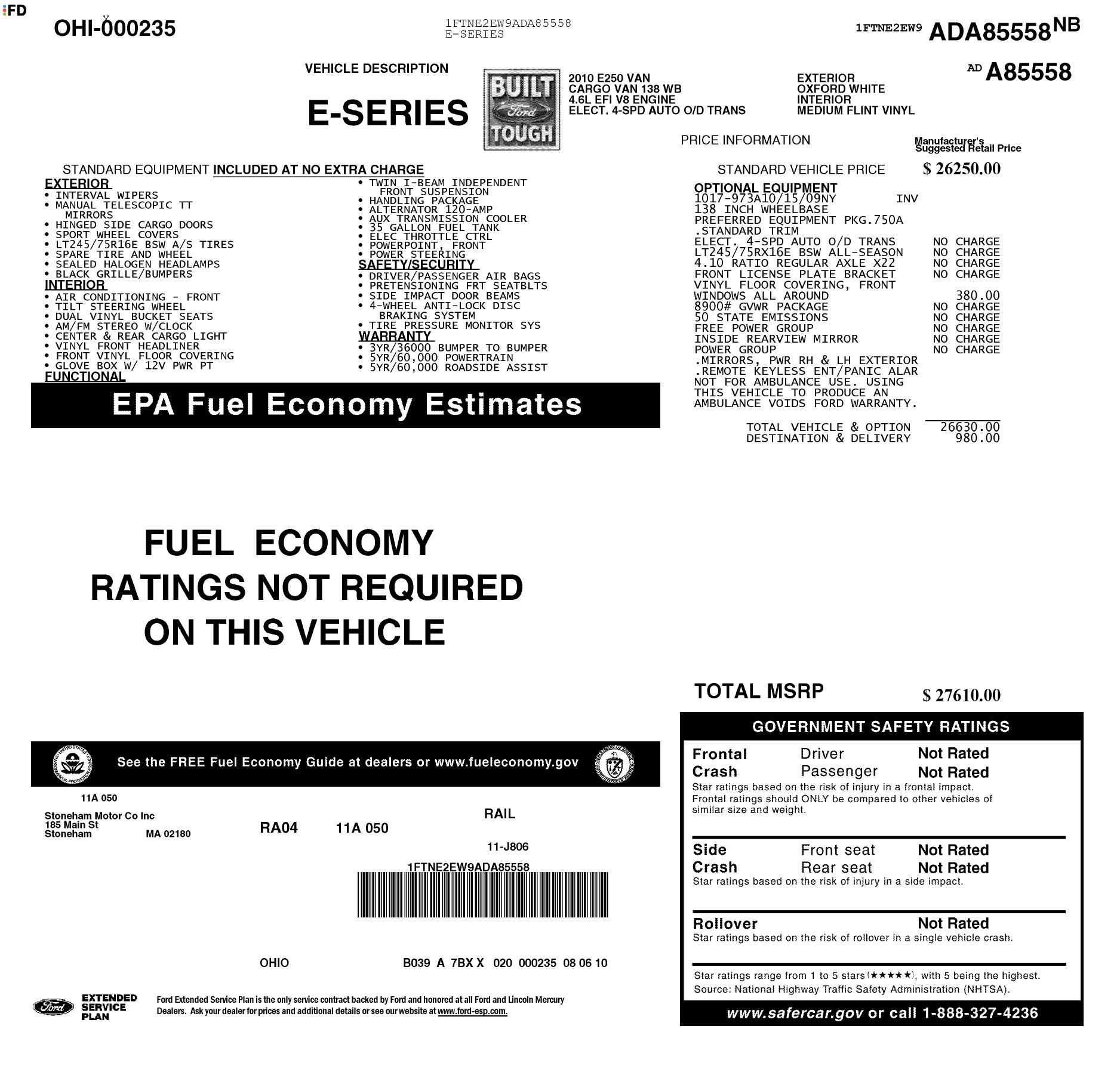 Monroney Label