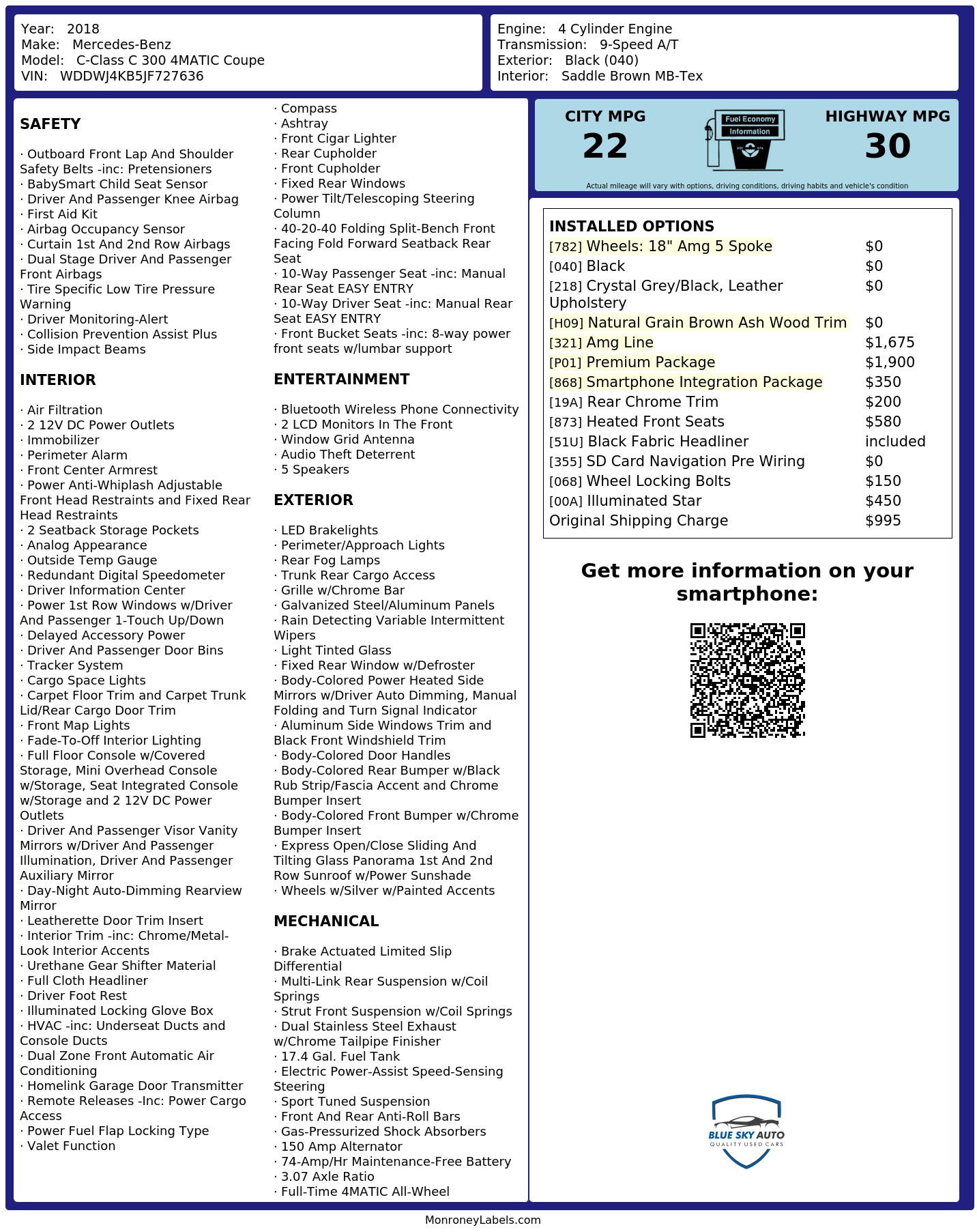 Monroney Label