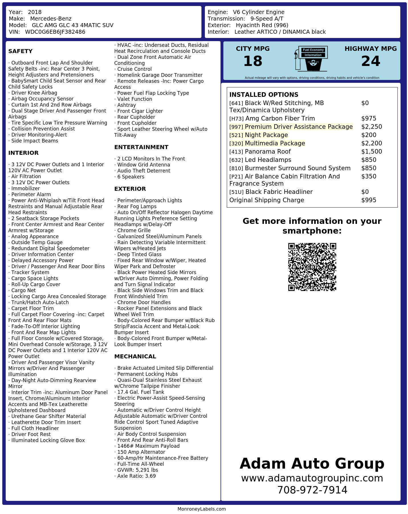 Monroney Label