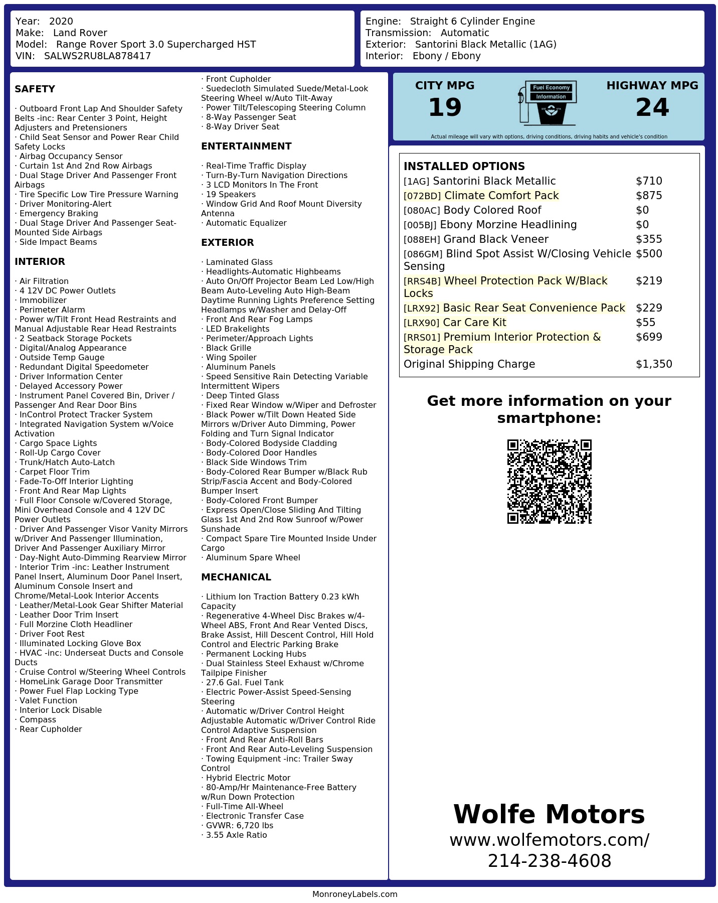 Monroney Label
